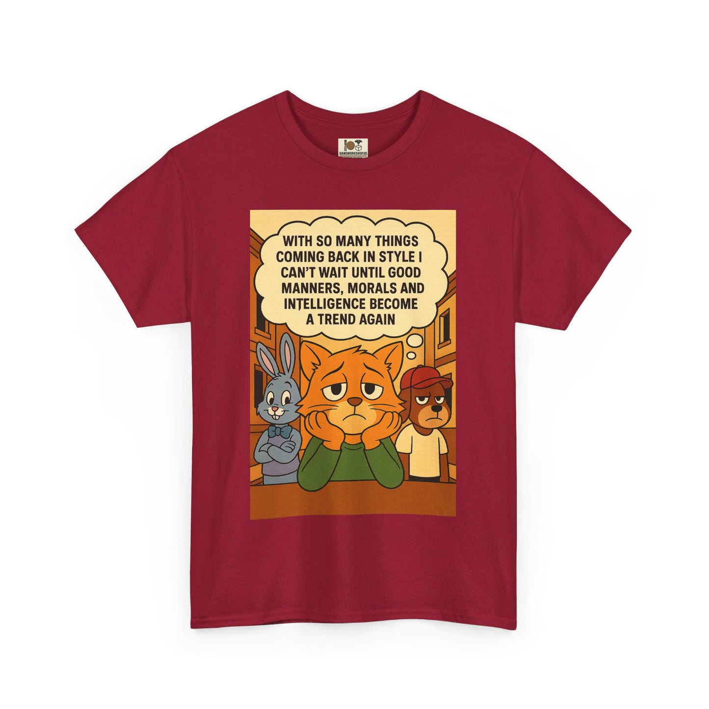 Funny Cat Tee, Unisex Heavy Cotton T-Shirt, Gift for Cat Lovers, Trendy Humor Shirt, Casual Everyday Wear, Unique Animal Design
