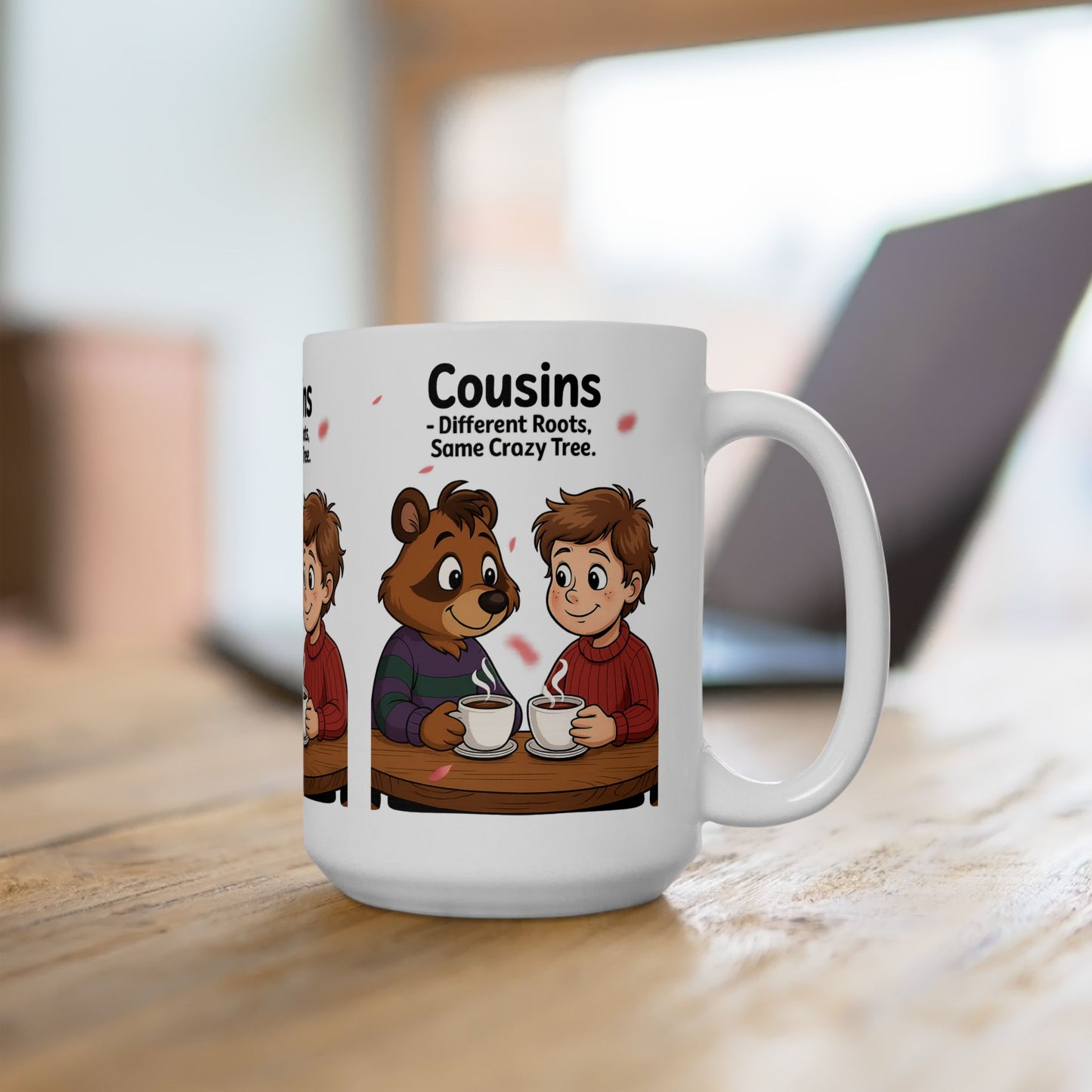 Cousins Ceramic Mug - Perfect Gift for Family, Cousin Reunion, Birthday, Just Because, Cute Bear Design