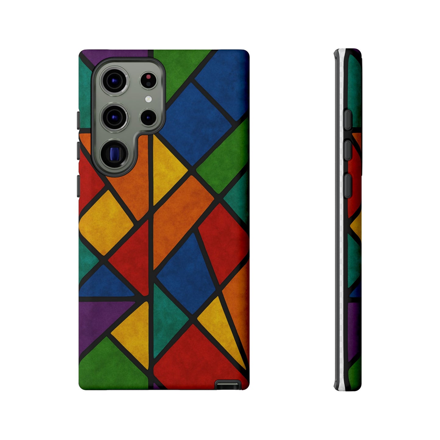 Colorful Phone Case, Stained Glass Pattern, Artistic Phone Cover, Unique Smartphone Protection, Vibrant Gift for All Occasions