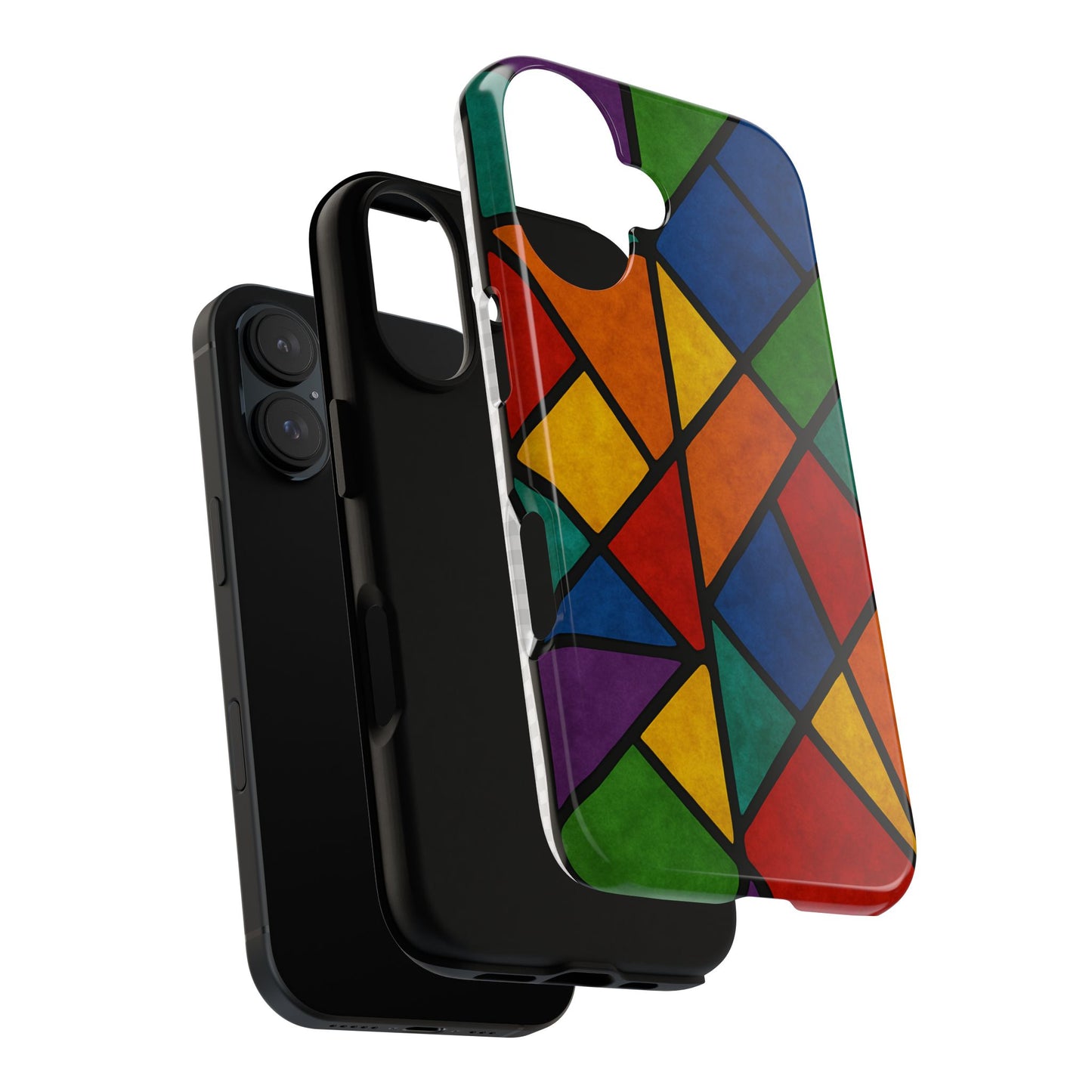 Colorful Phone Case, Stained Glass Pattern, Artistic Phone Cover, Unique Smartphone Protection, Vibrant Gift for All Occasions