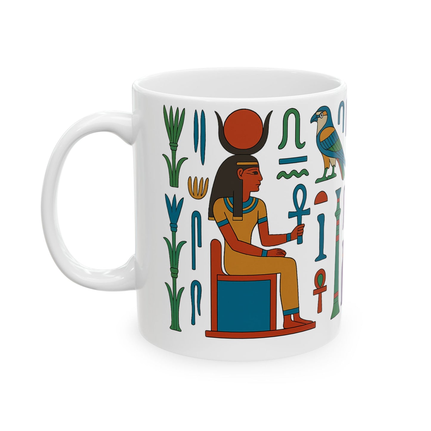 Egyptian-Inspired Ceramic Mug, Perfect Gift for Tea Lovers, Unique Kitchen Decor, Ideal for Birthdays, Special Occasions, Collectibles, Egyptian