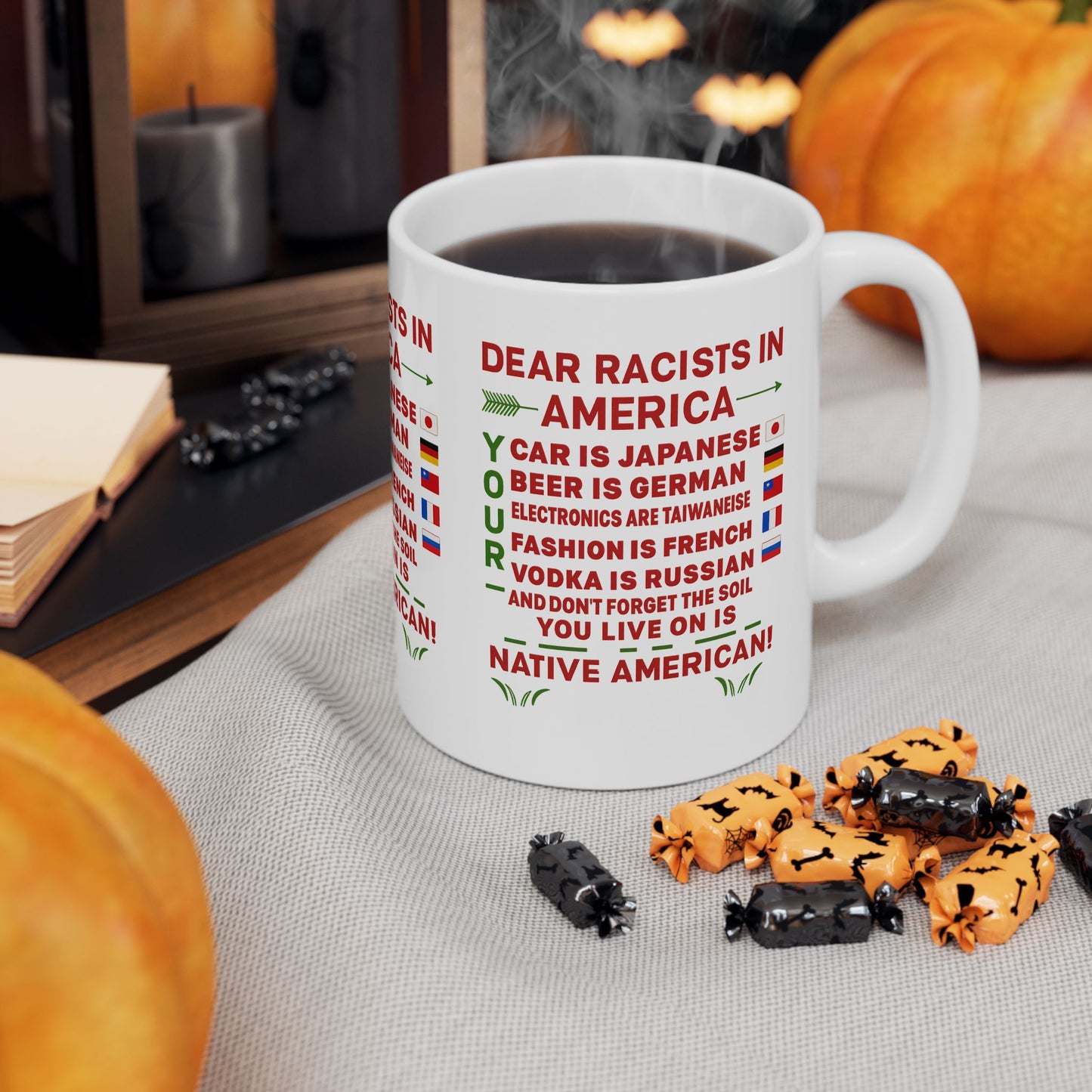 Inclusive Message Ceramic Mug | Protest Coffee Cup, Political Gift, Activism Drinkware, Social Justice Mug, Cultural Awareness