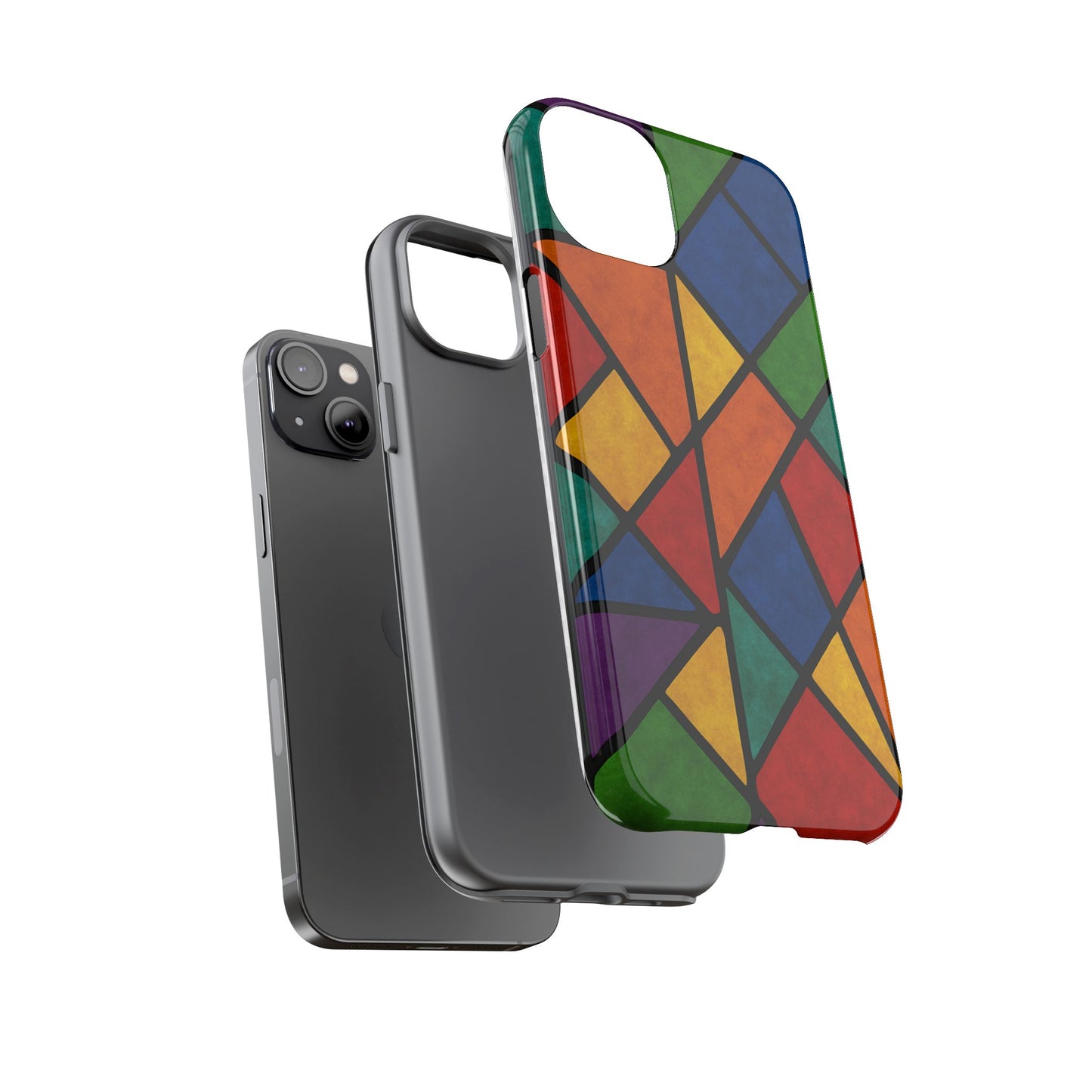 Colorful Phone Case, Stained Glass Pattern, Artistic Phone Cover, Unique Smartphone Protection, Vibrant Gift for All Occasions