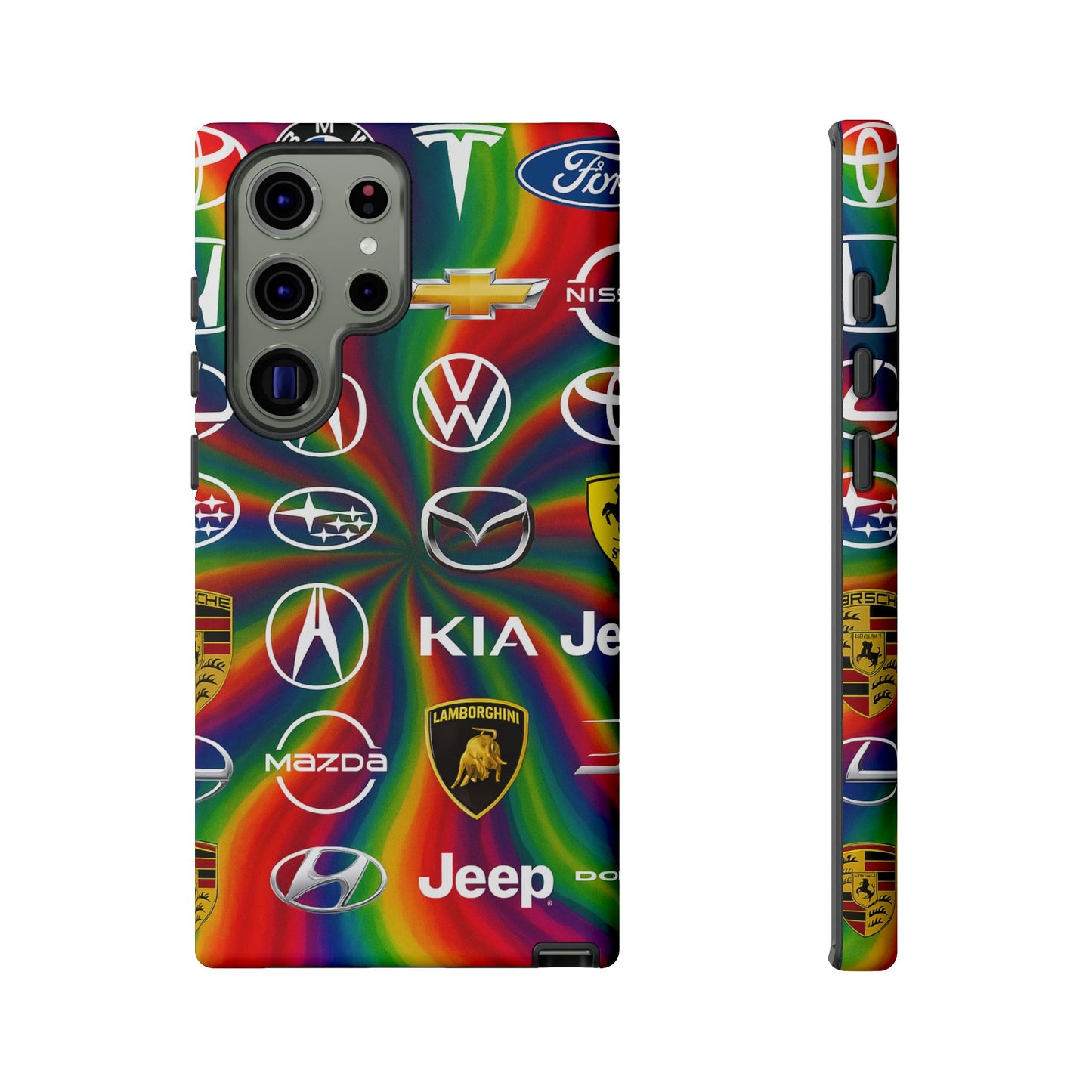 Colorful Car Logos Phone Case - Vibrant Tough Cases for Auto Enthusiasts, Unique Gift for Birthdays, Car Events, and Holidays
