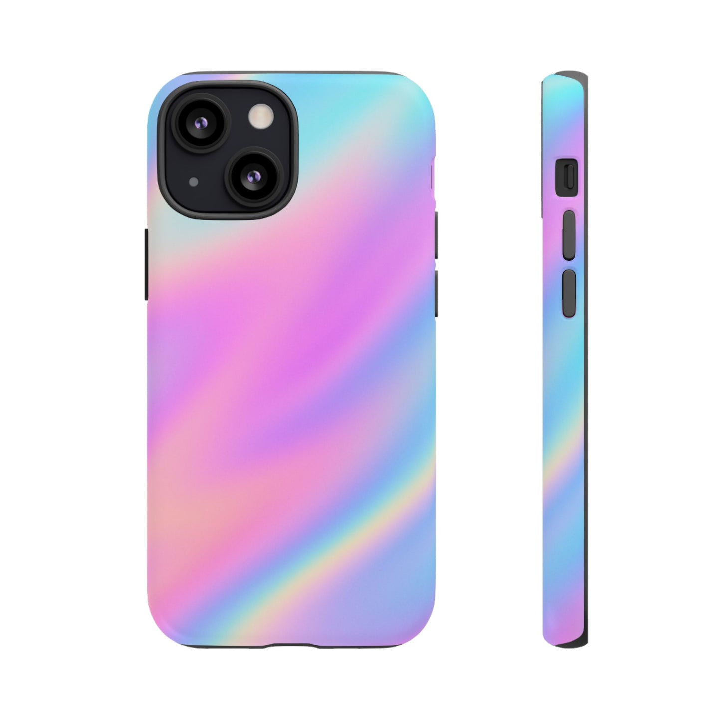 Colorful Holographic Phone Case, Tough Cases for iPhone, Trendy Phone Cover, Unique Gift for Her, Pastel Phone Accessory