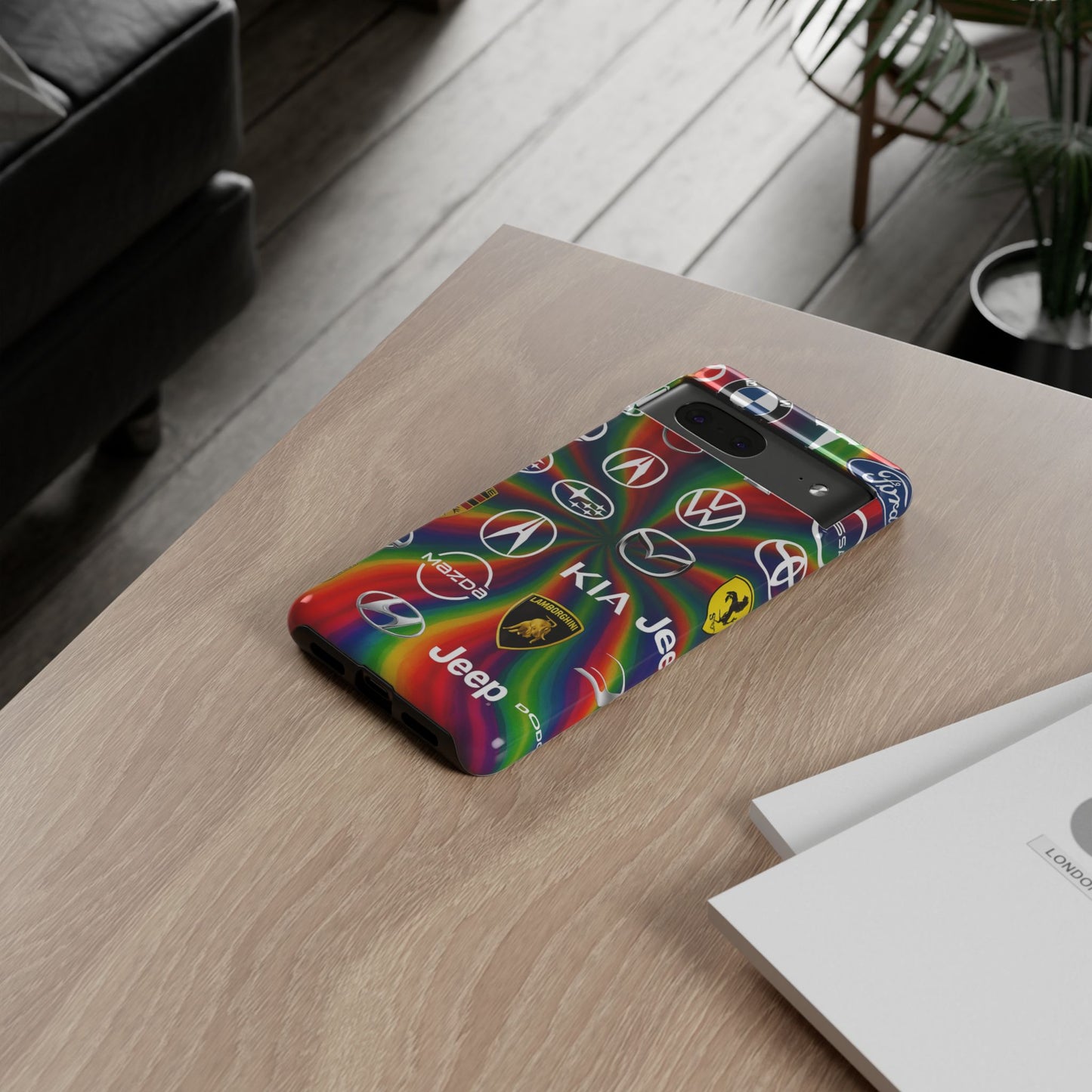 Colorful Car Logos Phone Case - Vibrant Tough Cases for Auto Enthusiasts, Unique Gift for Birthdays, Car Events, and Holidays