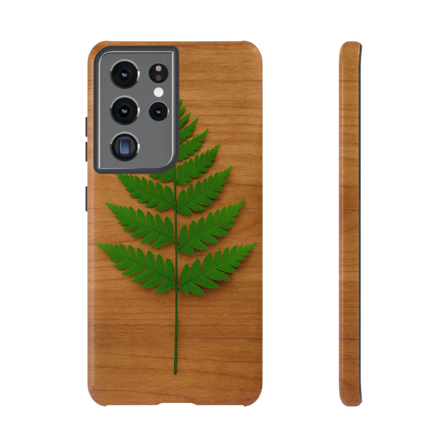 Wooden Fern Phone Case - Eco-Friendly Tough Cases for Nature Lovers, Unique Gift, Customizable Design, Nature-Themed Accessories