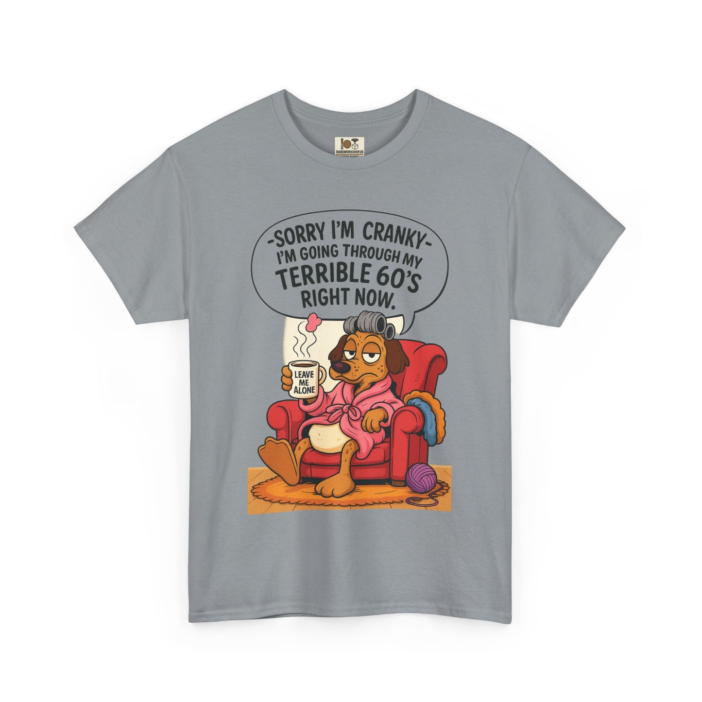 Funny Cranky 60s Unisex Heavy Cotton Tee, Gift for 60th Birthday, 60s Humor Shirt, Quirky Tee, Casual Wear, Everyday Comfort