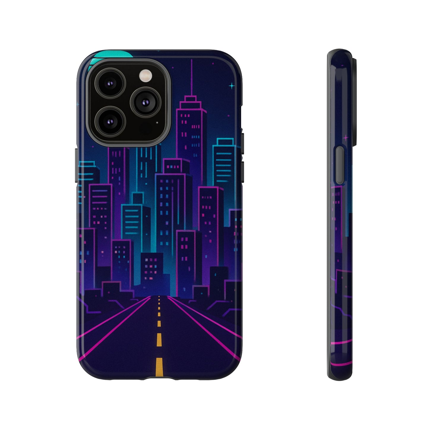 Cityscape Phone Case, Tough Cases, Urban Style, Nighttime Vibe, Phone Cover, Gift for City Lovers, Modern Design