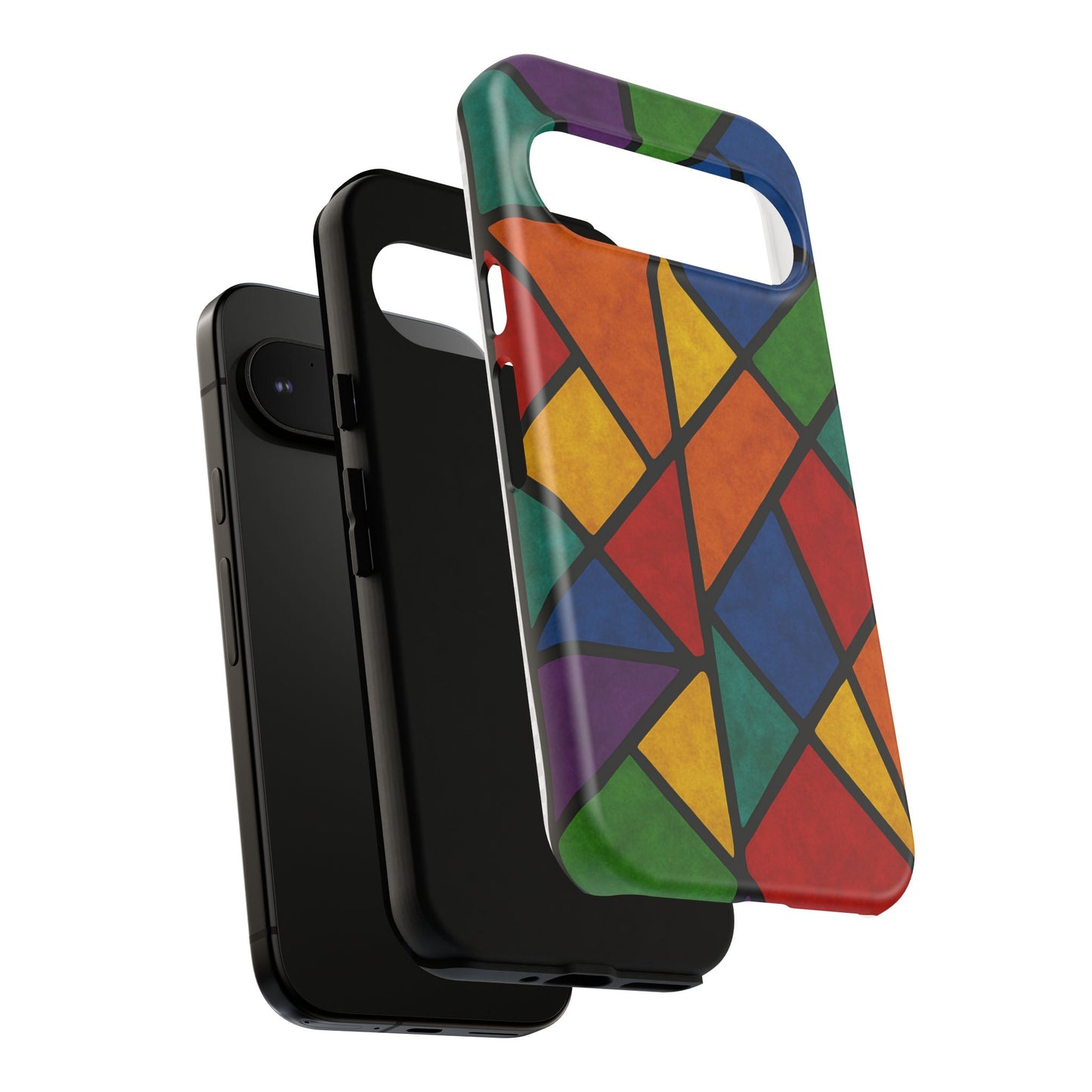 Colorful Phone Case, Stained Glass Pattern, Artistic Phone Cover, Unique Smartphone Protection, Vibrant Gift for All Occasions