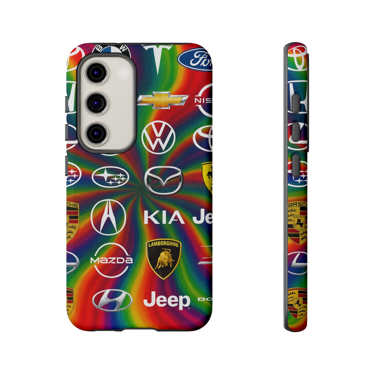 Colorful Car Logos Phone Case - Vibrant Tough Cases for Auto Enthusiasts, Unique Gift for Birthdays, Car Events, and Holidays