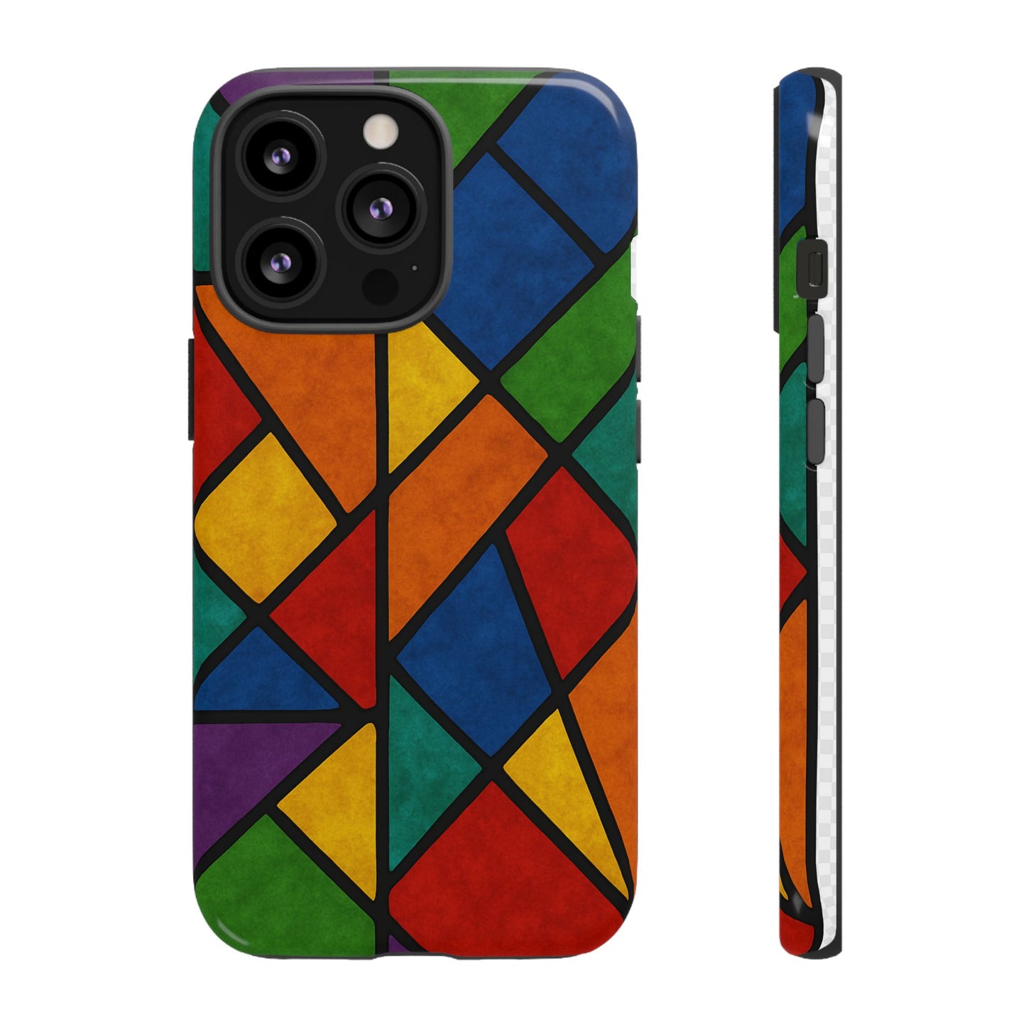 Colorful Phone Case, Stained Glass Pattern, Artistic Phone Cover, Unique Smartphone Protection, Vibrant Gift for All Occasions