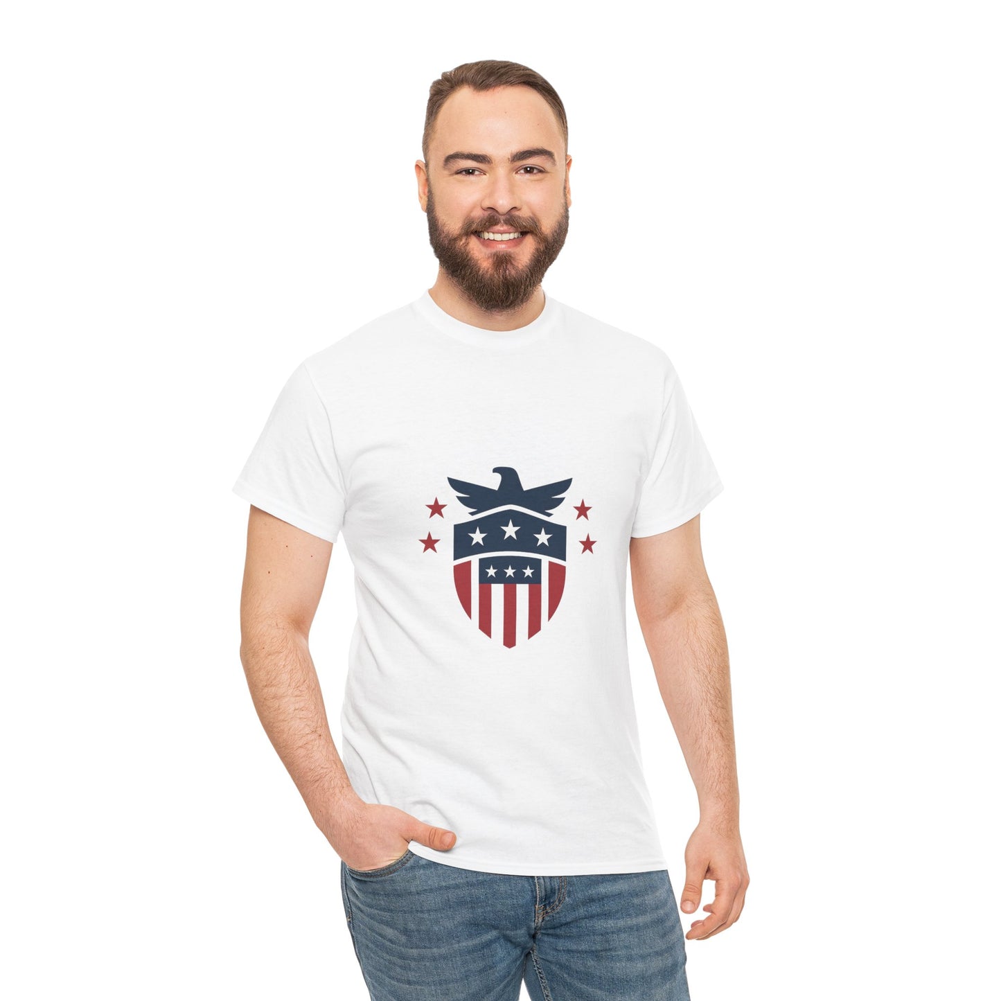 Patriotic Eagle Tee, Unisex Cotton Shirt, USA Flag T-Shirt, 4th of July Gift, Casual Wear for Summer Celebrations