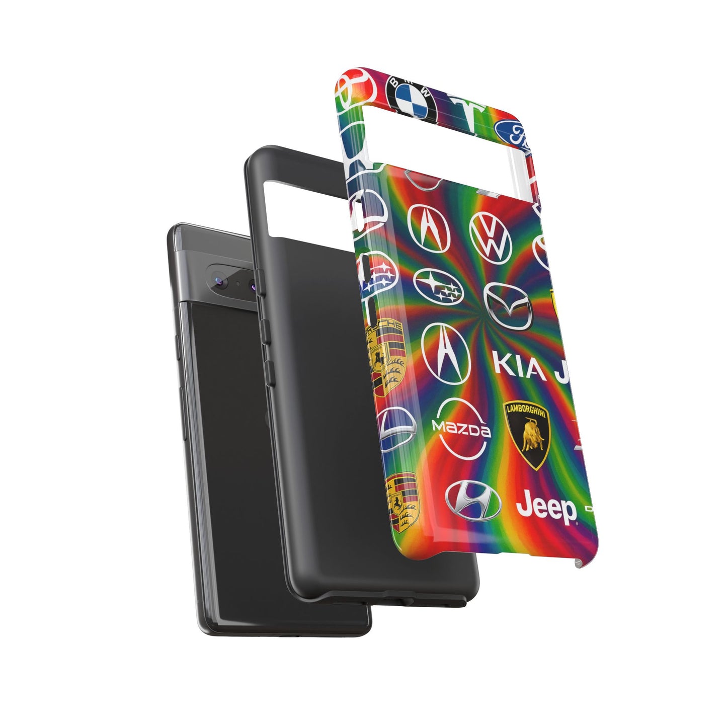 Colorful Car Logos Phone Case - Vibrant Tough Cases for Auto Enthusiasts, Unique Gift for Birthdays, Car Events, and Holidays