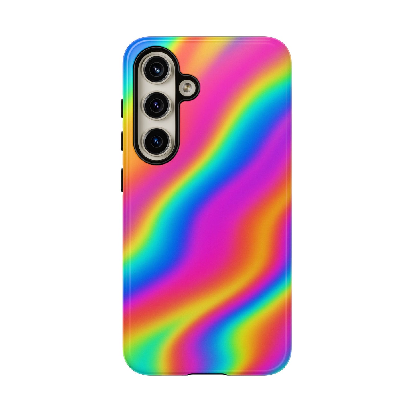 Rainbow Wavy Phone Case - Colorful Tough Cases for Stylish Protection, LGBTQ+ Pride Gift, Trendy Phone Accessory, Birthday, Holiday Present