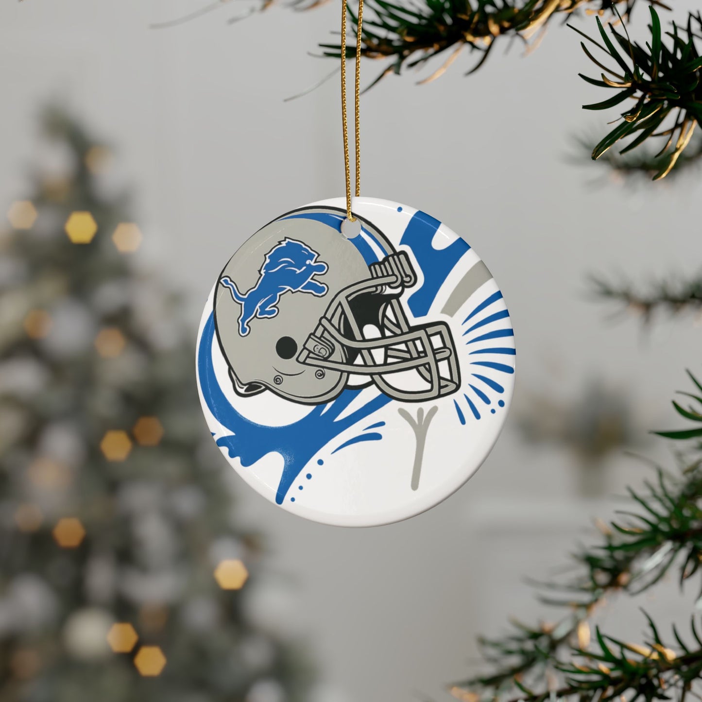 Detroit Lions Ceramic Ornaments - Sports Fan Decoration, Christmas Tree Ornament, Gift for NFL Fans, Holiday Cheer, Team Spirit