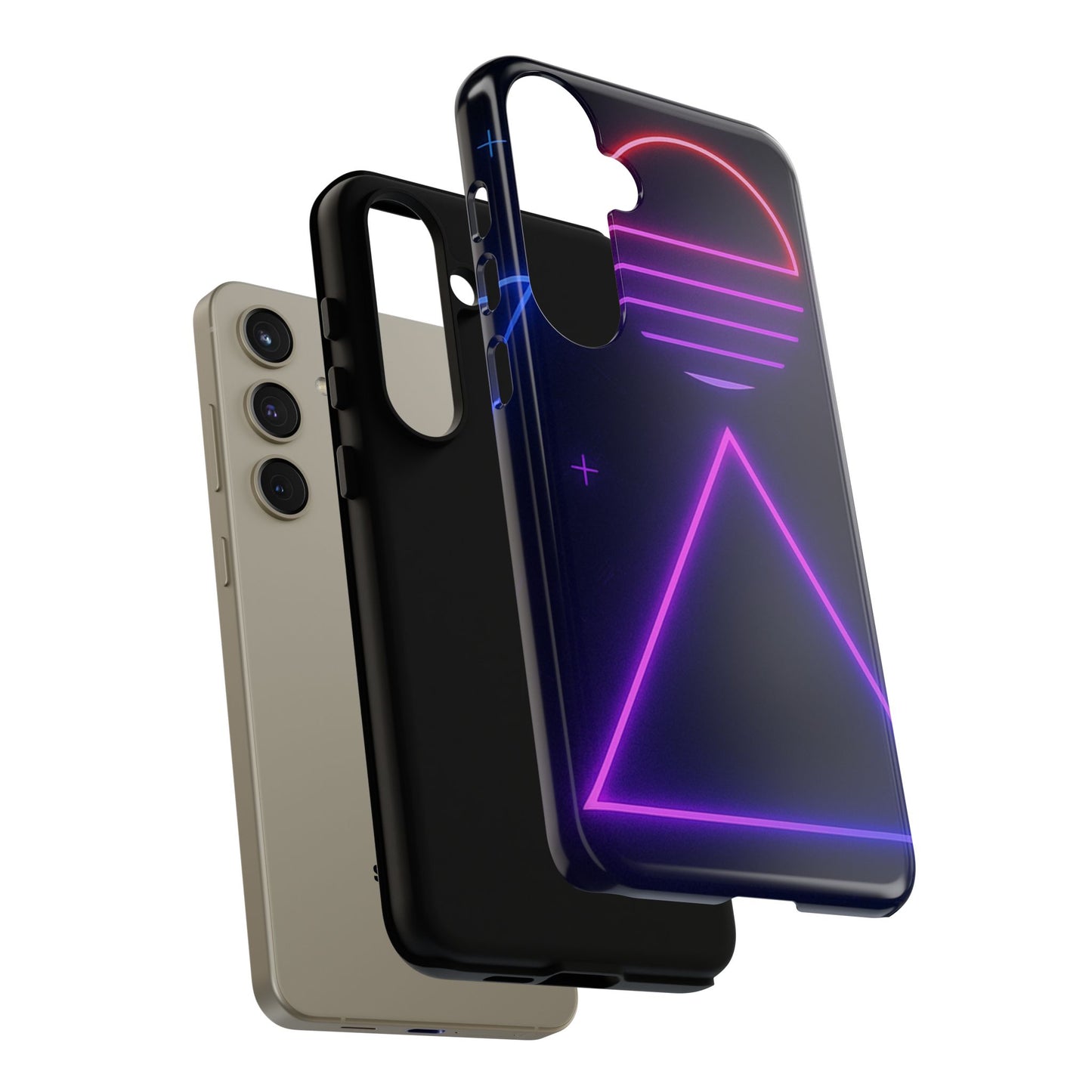 Retro Neon Phone Case, Tough Cases for iPhone, 80s Aesthetic Phone Cover, Abstract Neon Design, Gift for Tech Lovers