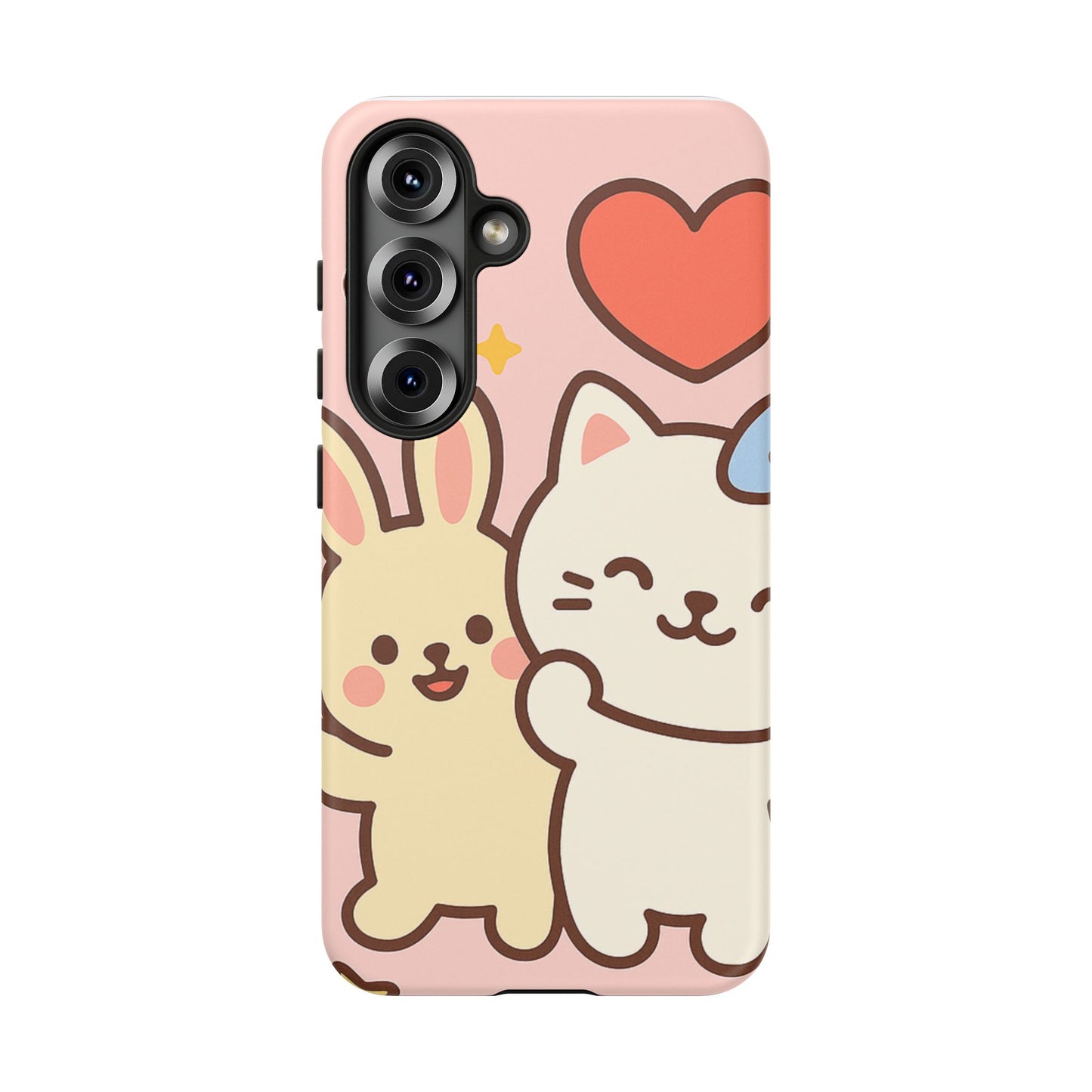 Cute Animal Phone Case -Tough Cases with Bunny and Cat Design, Kawaii Gift for Kids, Birthday, Everyday Use, Phone Accessories, teenage girl