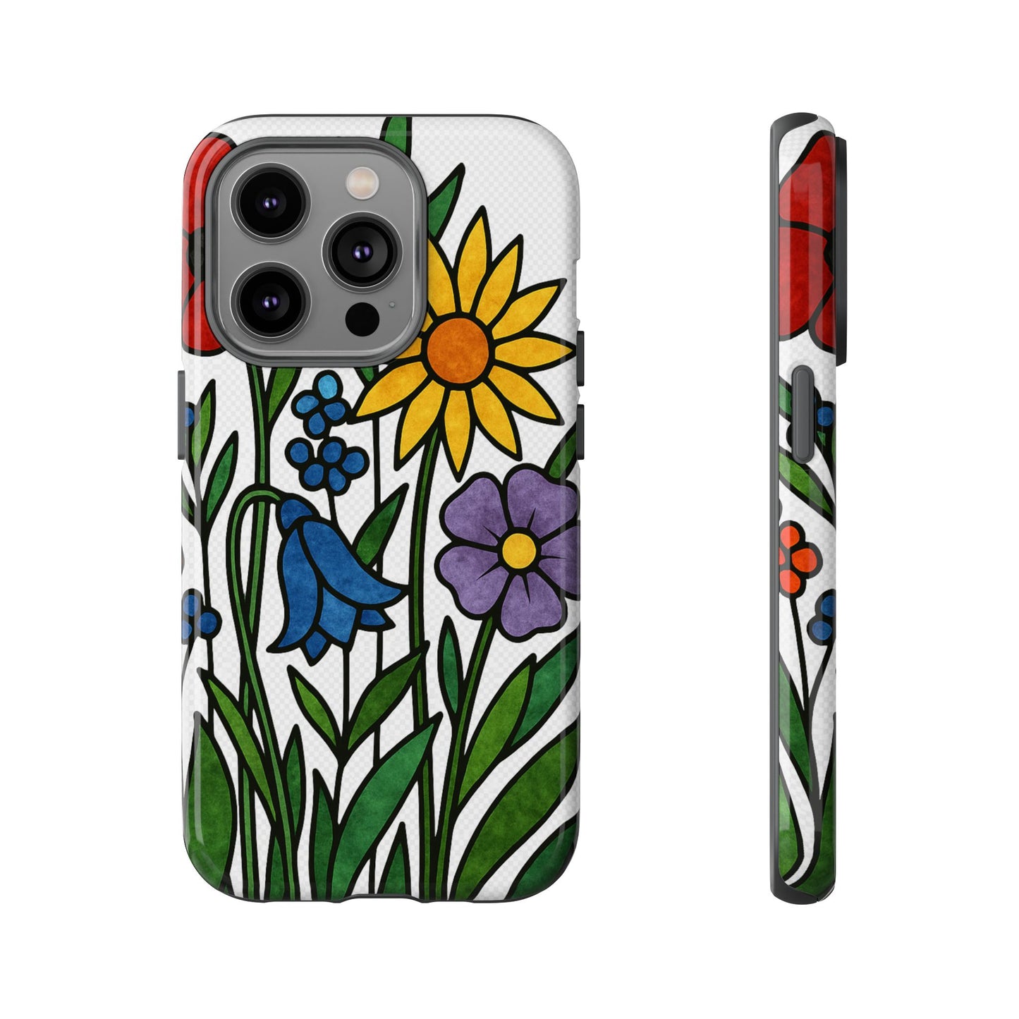 Floral Phone Case, Vibrant Flower Design, Tough Protection, Gift for Nature Lovers, Spring Decor