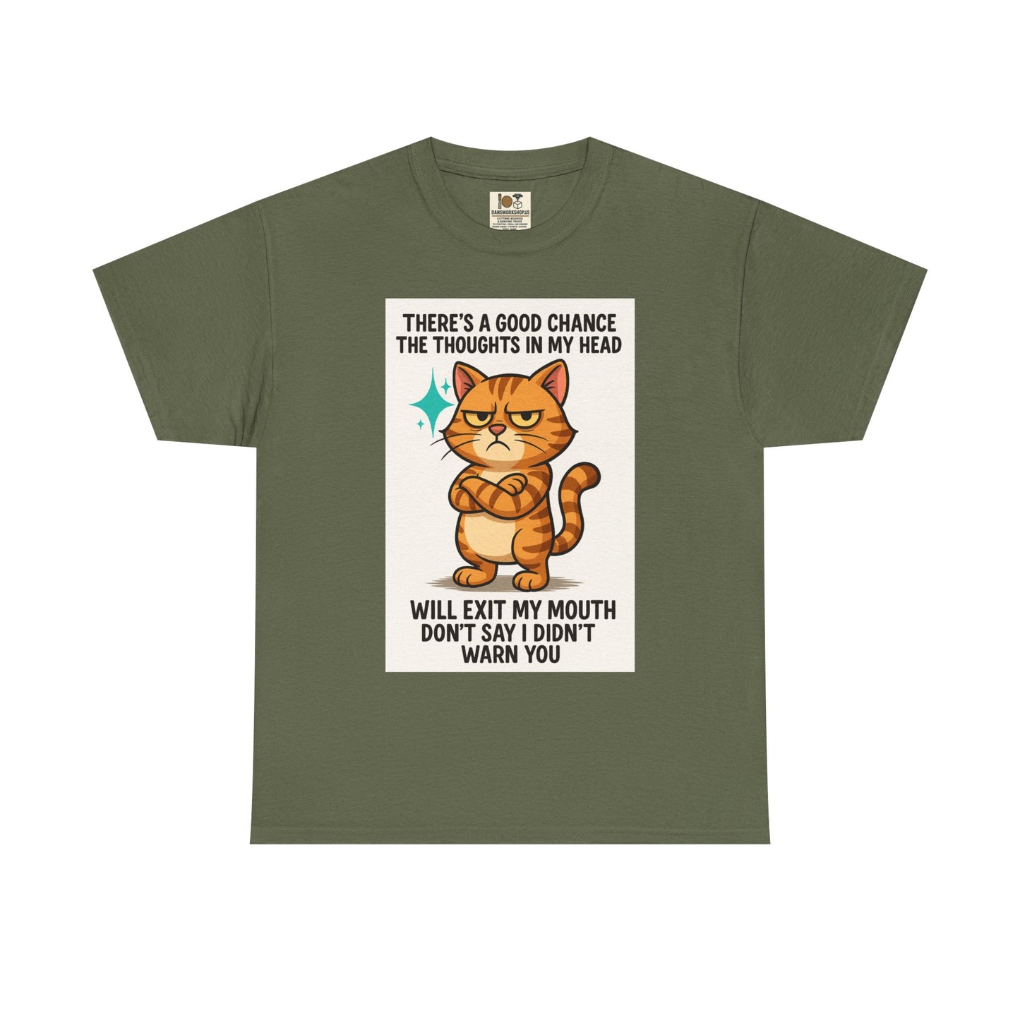 Funny Cat Quote Unisex Heavy Cotton Tee, Humorous Cat Lover Gift, Casual Everyday Wear, Perfect for Birthdays, Cat Awareness