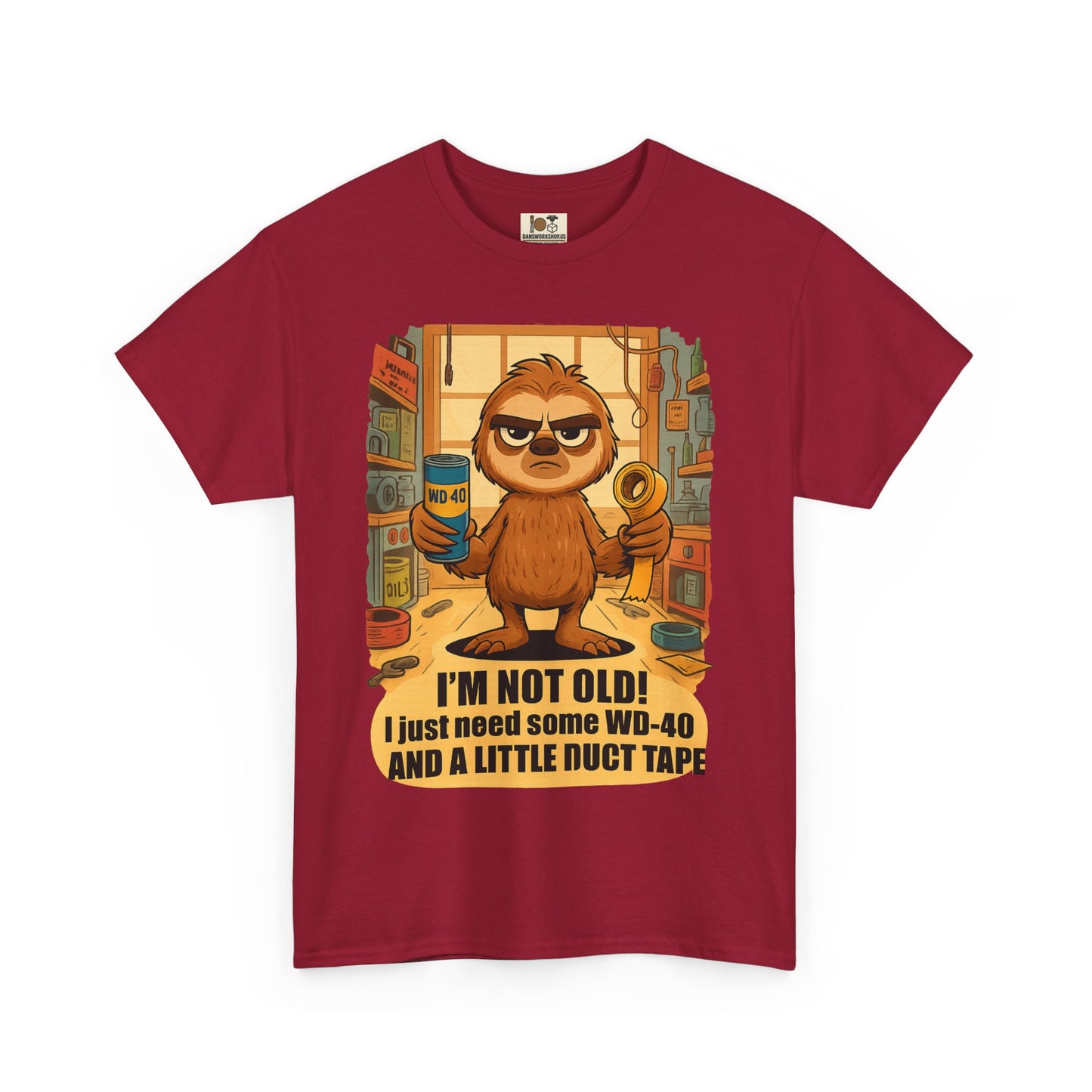 Funny Quote Tee, I'm Not Old WD-40 Sloth Shirt, Gift for Dad, Birthday Humor T-Shirt, Unisex Funny Cotton Top