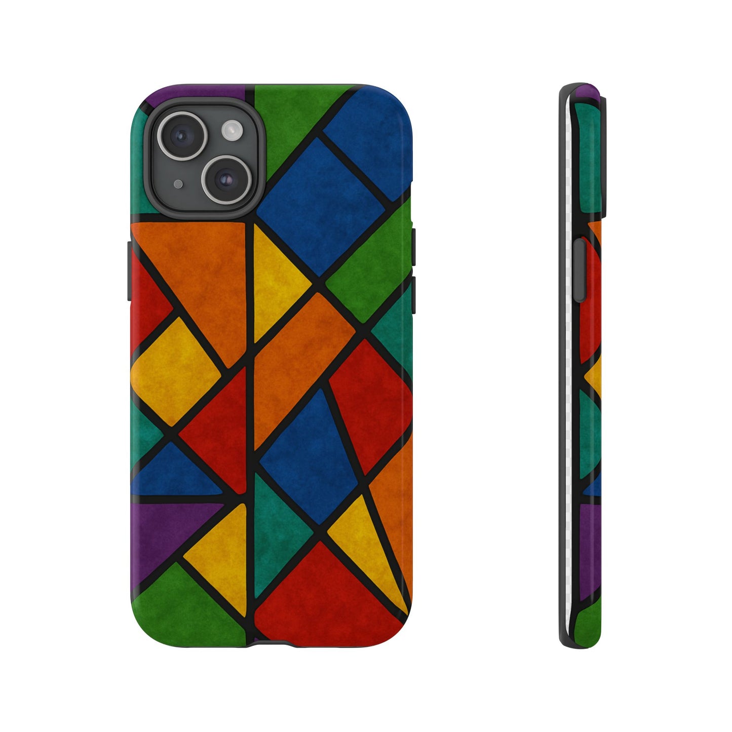 Colorful Phone Case, Stained Glass Pattern, Artistic Phone Cover, Unique Smartphone Protection, Vibrant Gift for All Occasions