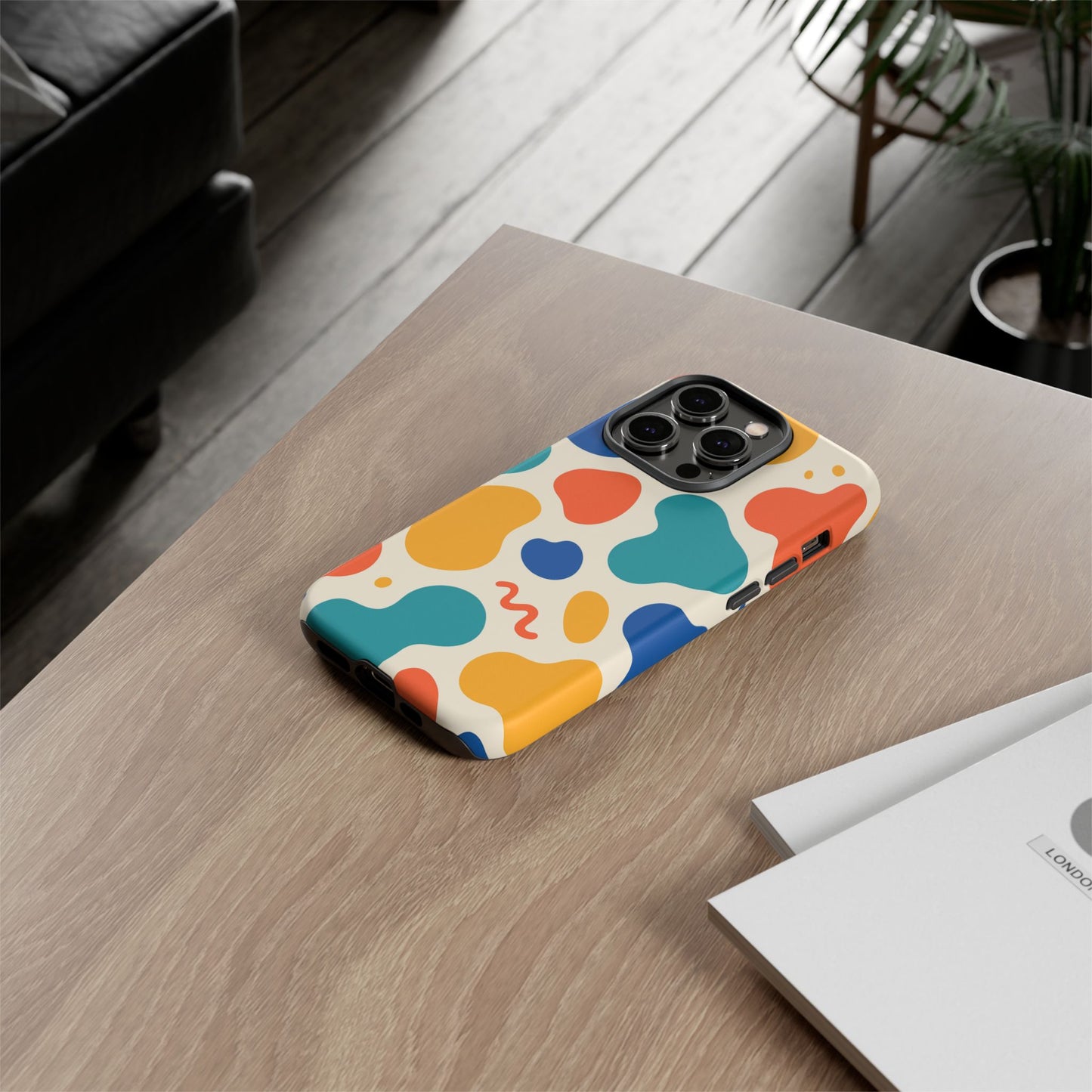 Colorful Phone Case with Abstract Design, Stylish Phone Cover, Trendy Tech Accessory for Her, Unique Gift Idea, Fun Patterned Case