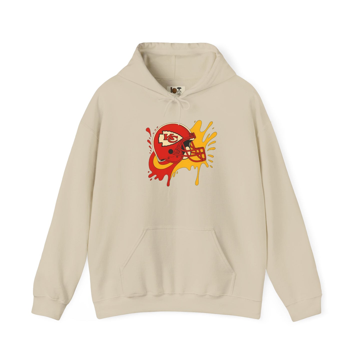 Sporty Graffiti Hoodie for Chiefs Fans, Versatile Streetwear, Perfect Gift for Game Day, Fashionable Fall Layer, Unisex Heavy Blend