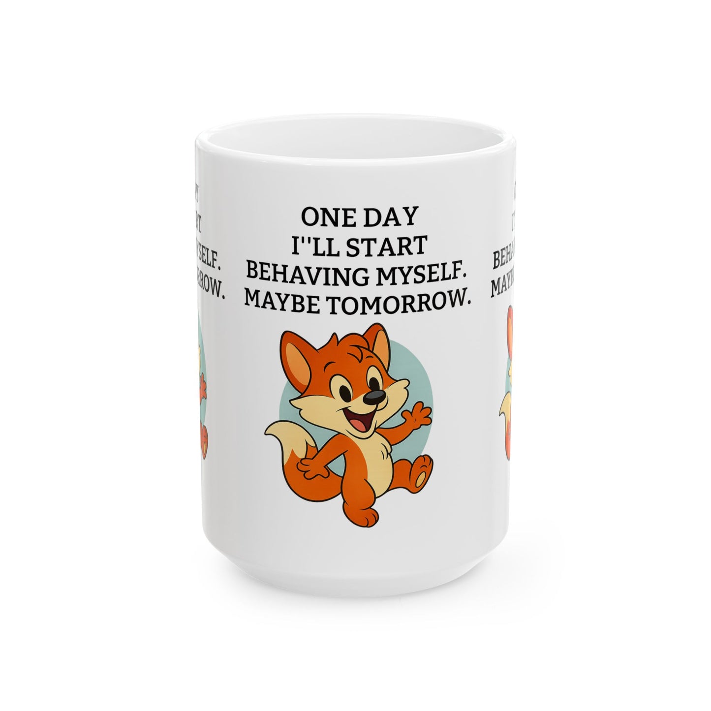 Whimsical Fox Ceramic Mug - Fun Quote, Gift for Animal Lovers, Unique Home Decor, Coffee Lover's Gift, Cute Kitchenware