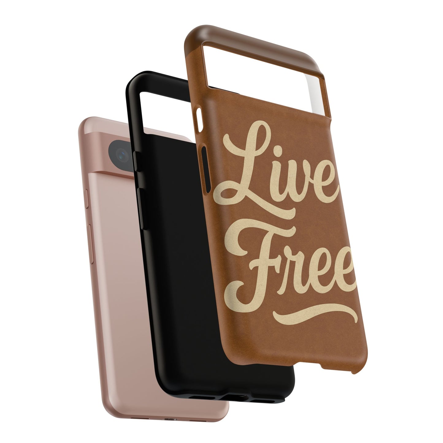 Live Free Phone Case, Tough Cases, Inspirational Phone Accessories, Gift for Adventurers, Customizable Design, Unique Tech Gifts