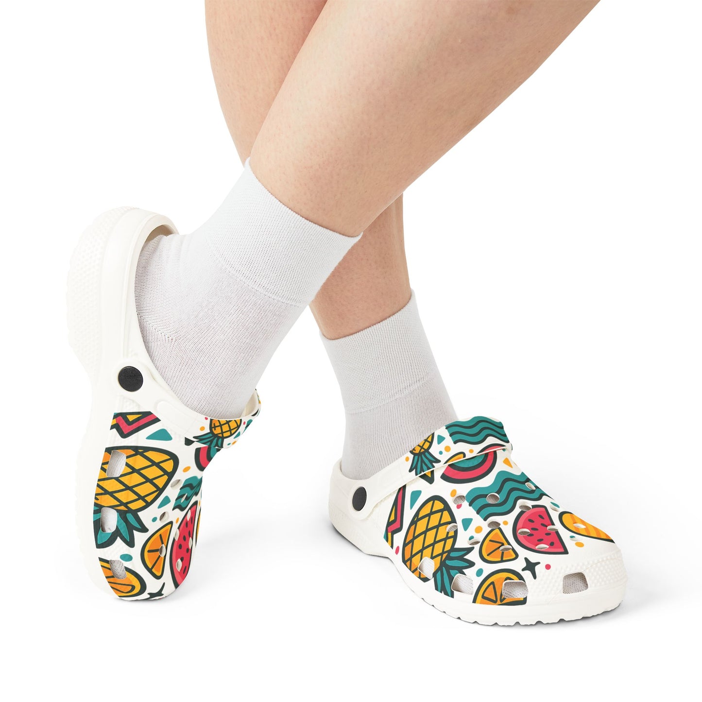 Tropical Pattern EVA Foam Shoes, Fun Water Shoes, Summer Footwear, Beach Ready Clogs, Colorful Slip-ons, Vibrant Casual Shoes