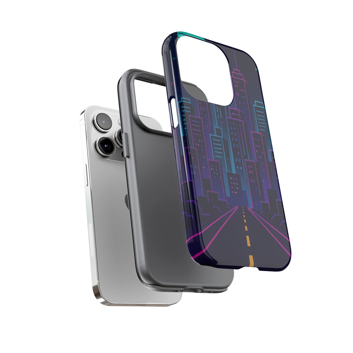 Cityscape Phone Case, Tough Cases, Urban Style, Nighttime Vibe, Phone Cover, Gift for City Lovers, Modern Design