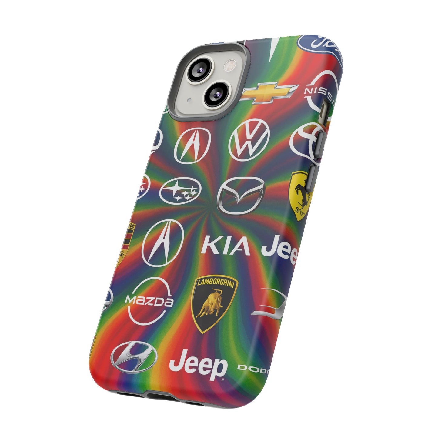 Colorful Car Logos Phone Case - Vibrant Tough Cases for Auto Enthusiasts, Unique Gift for Birthdays, Car Events, and Holidays