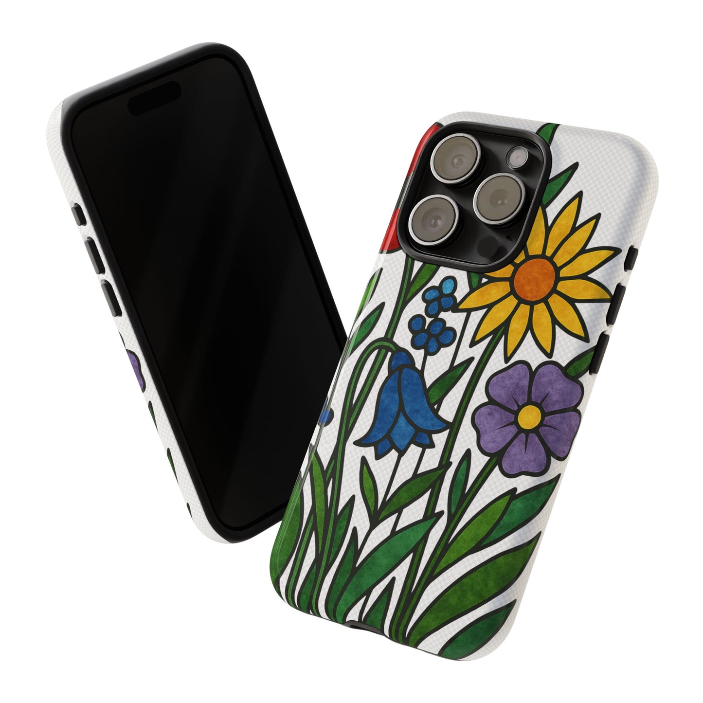 Floral Phone Case, Vibrant Flower Design, Tough Protection, Gift for Nature Lovers, Spring Decor