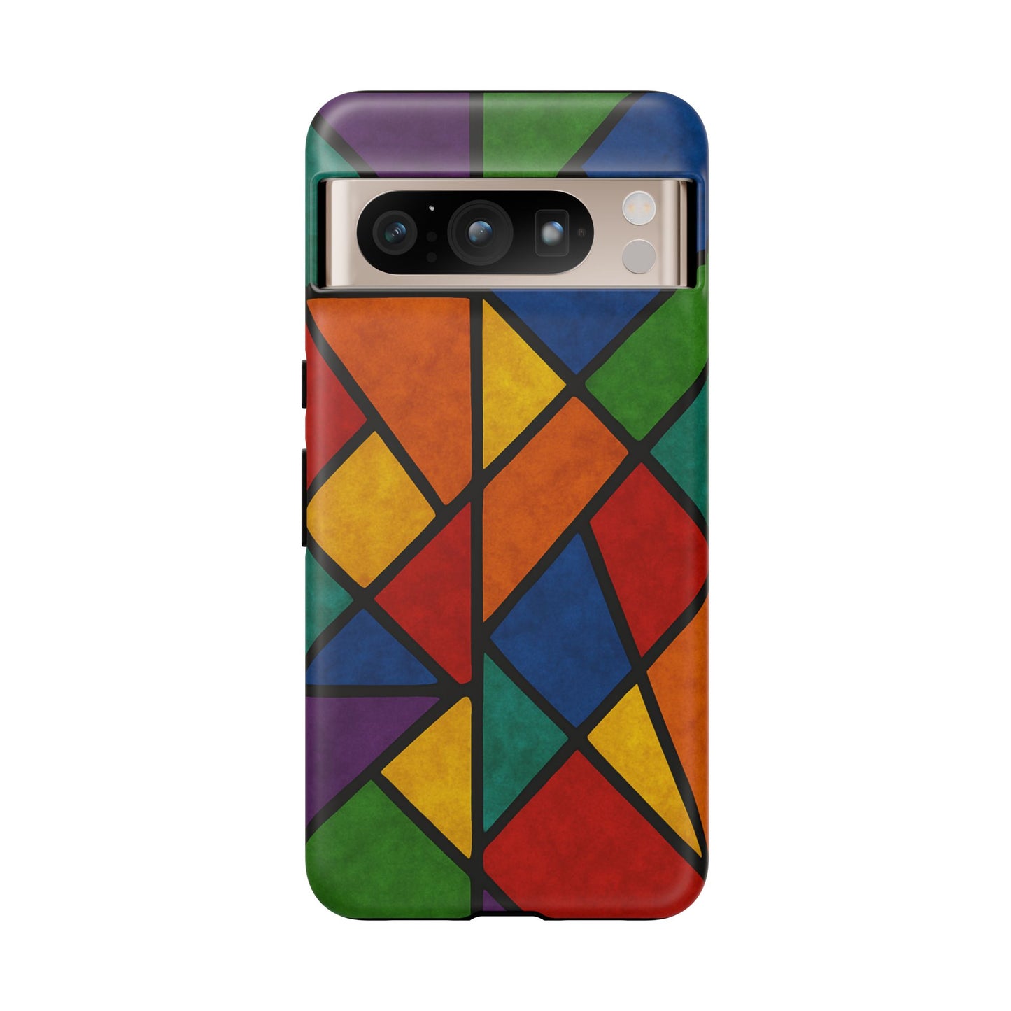 Colorful Phone Case, Stained Glass Pattern, Artistic Phone Cover, Unique Smartphone Protection, Vibrant Gift for All Occasions