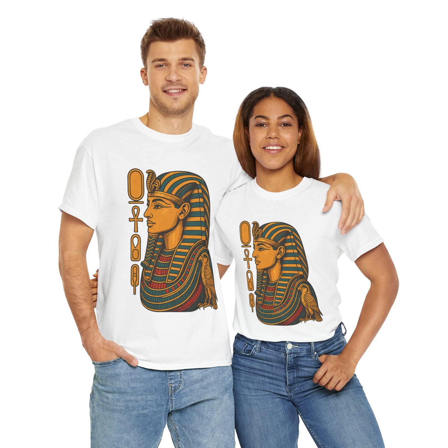 Egyptian Queen Graphic Tee, Vintage Egyptian Art, Unisex Cotton Shirt, Gift for History Lovers, Unique Costume Tee