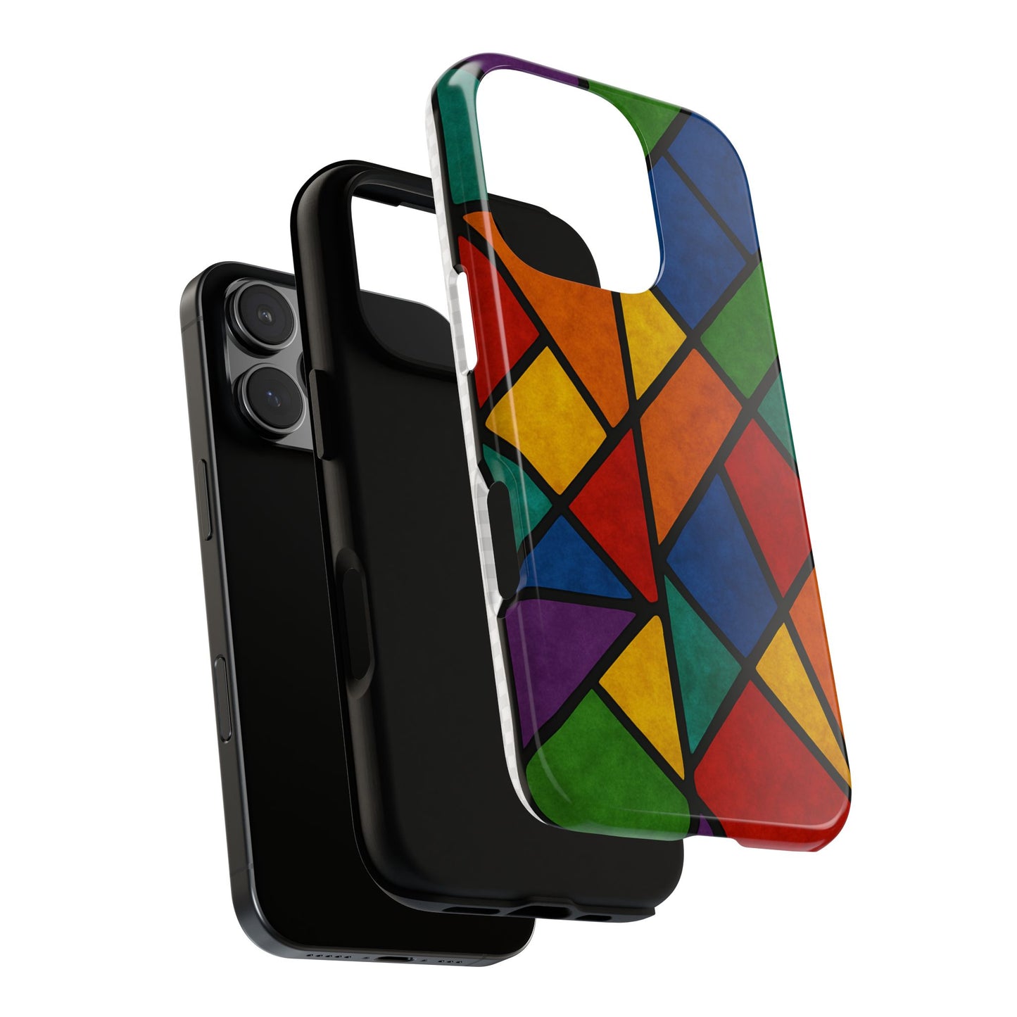 Colorful Phone Case, Stained Glass Pattern, Artistic Phone Cover, Unique Smartphone Protection, Vibrant Gift for All Occasions