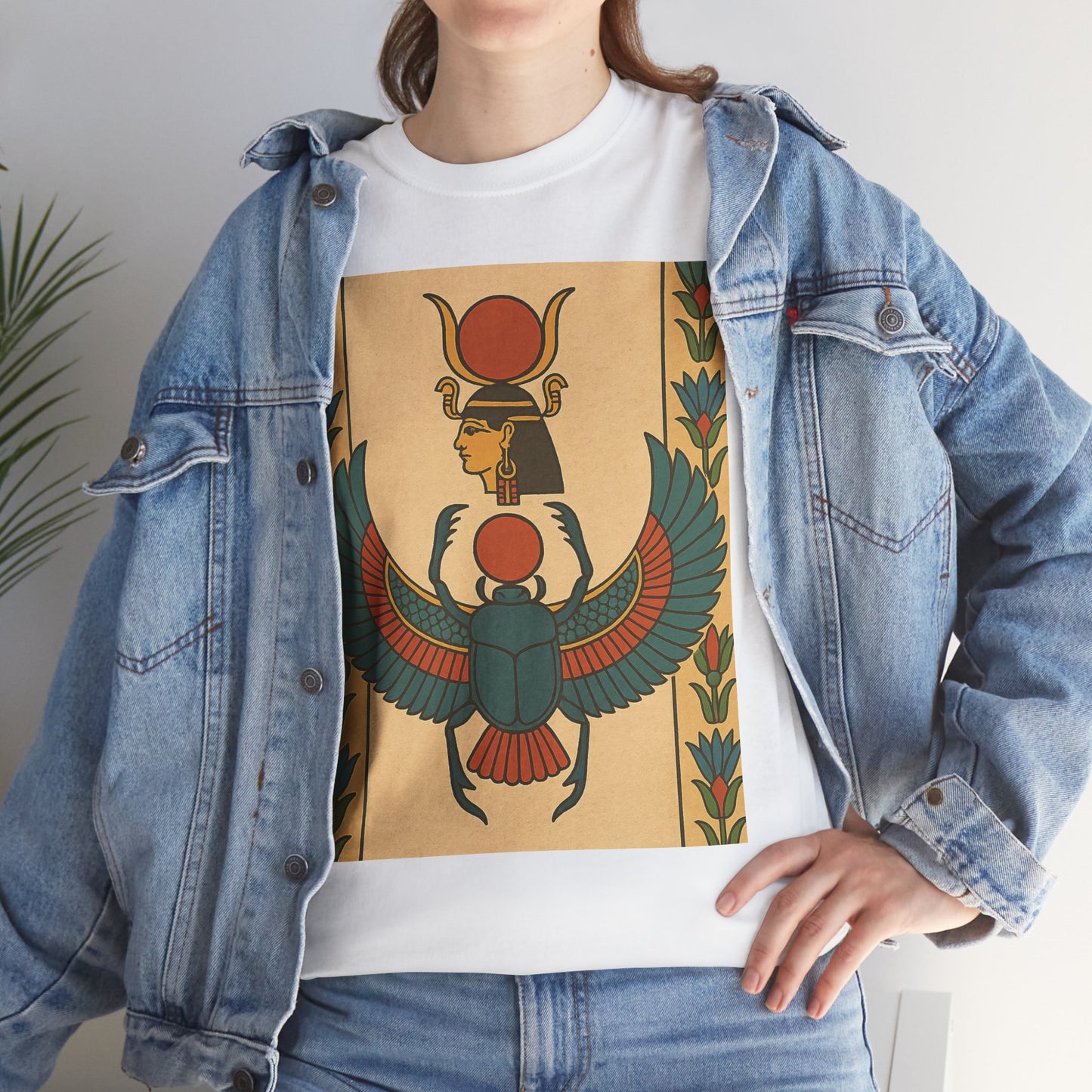 Egyptian Scarab Graphic Tee | Vintage Style, Unisex Cotton Shirt, Cool Casual Wear, Gift for Him/Her, Summer Fashion