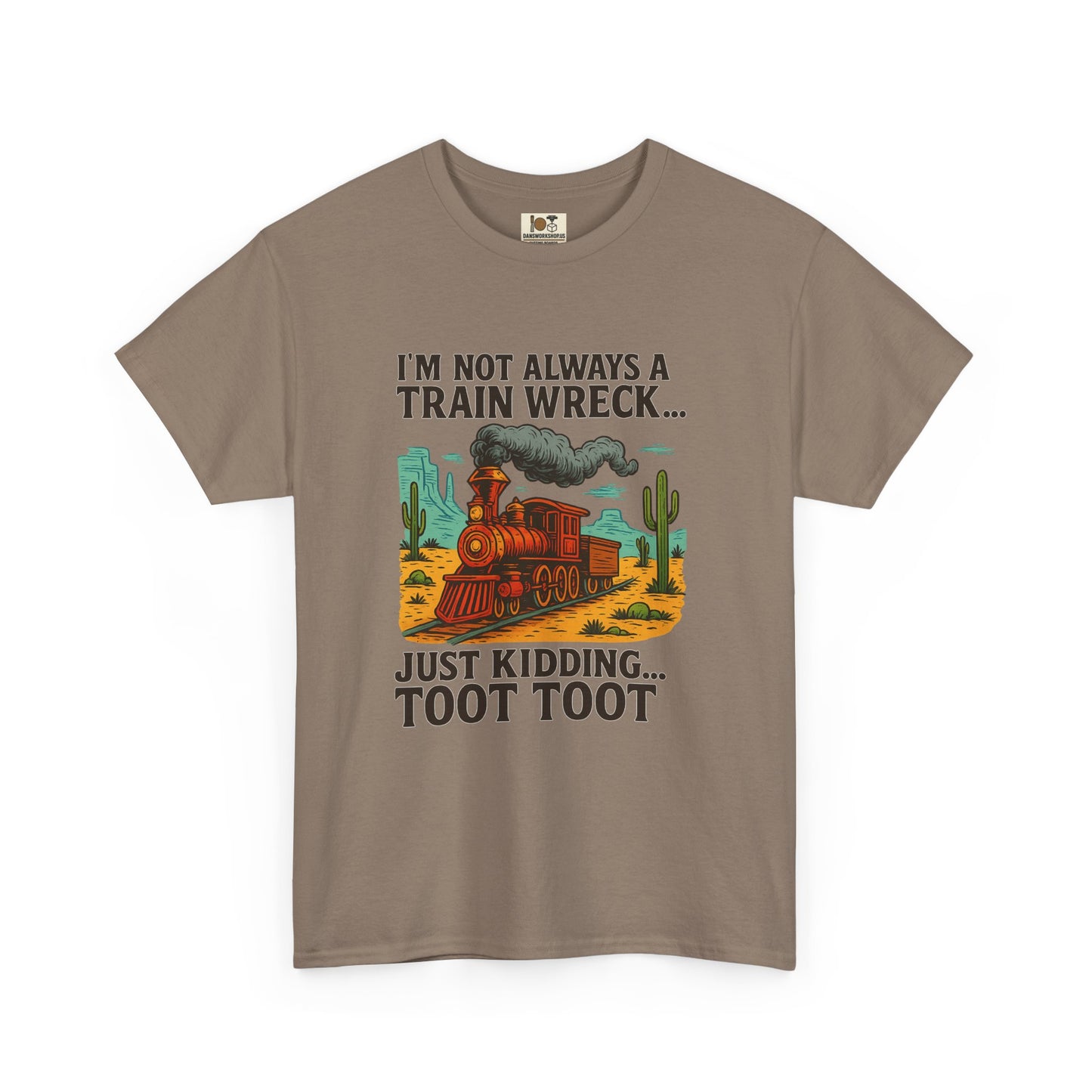 Funny Train Wreck Tee, Humorous T-Shirt, Graphic Cotton Shirt, Funny Gift for Him/Her, Casual Wear