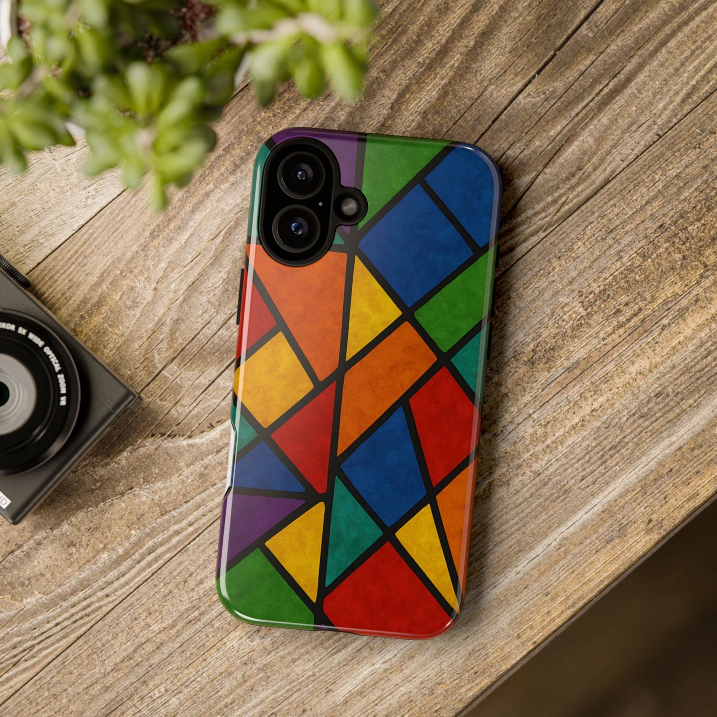 Colorful Phone Case, Stained Glass Pattern, Artistic Phone Cover, Unique Smartphone Protection, Vibrant Gift for All Occasions