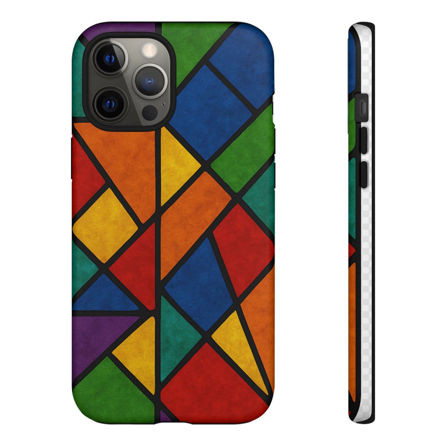 Colorful Phone Case, Stained Glass Pattern, Artistic Phone Cover, Unique Smartphone Protection, Vibrant Gift for All Occasions