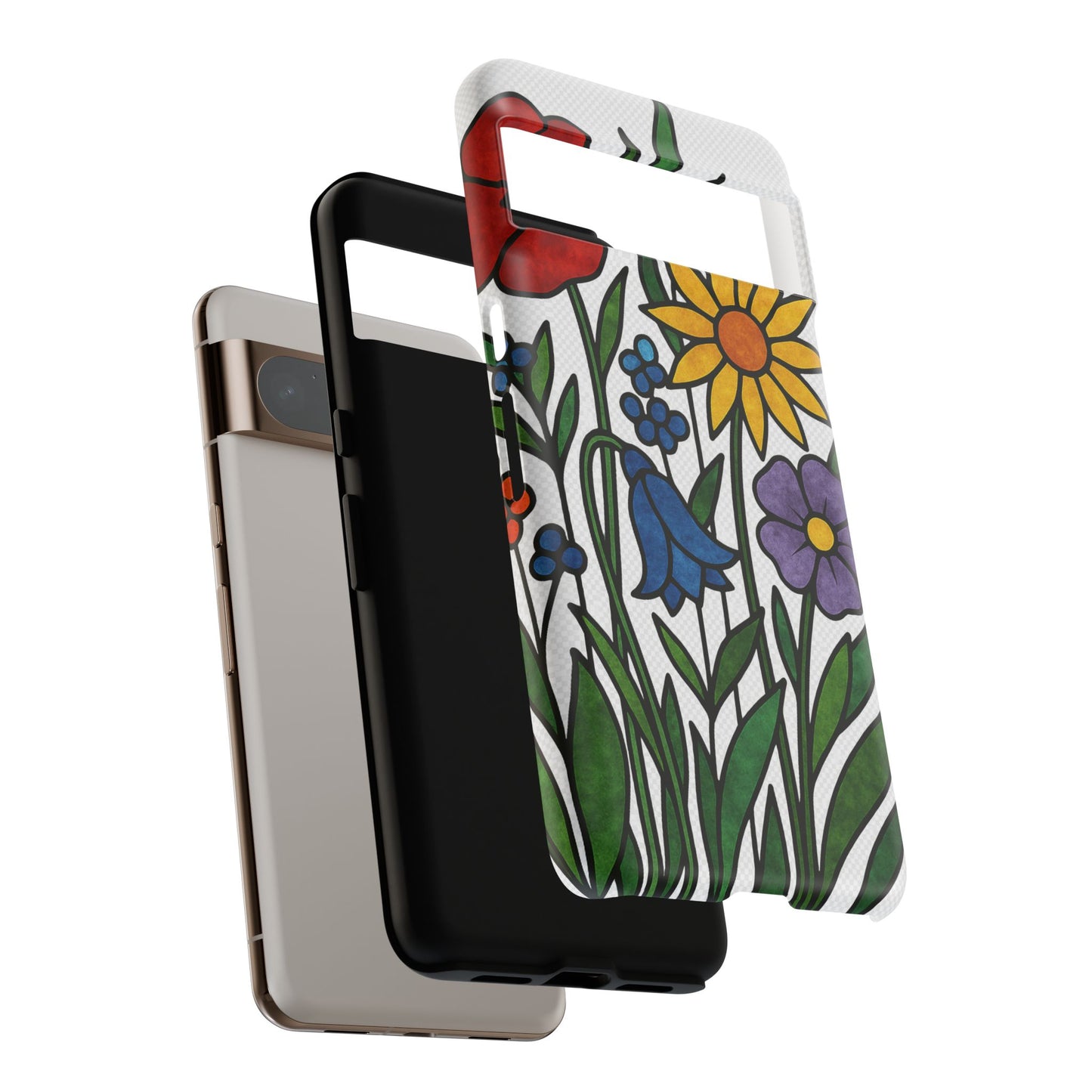 Floral Phone Case, Vibrant Flower Design, Tough Protection, Gift for Nature Lovers, Spring Decor