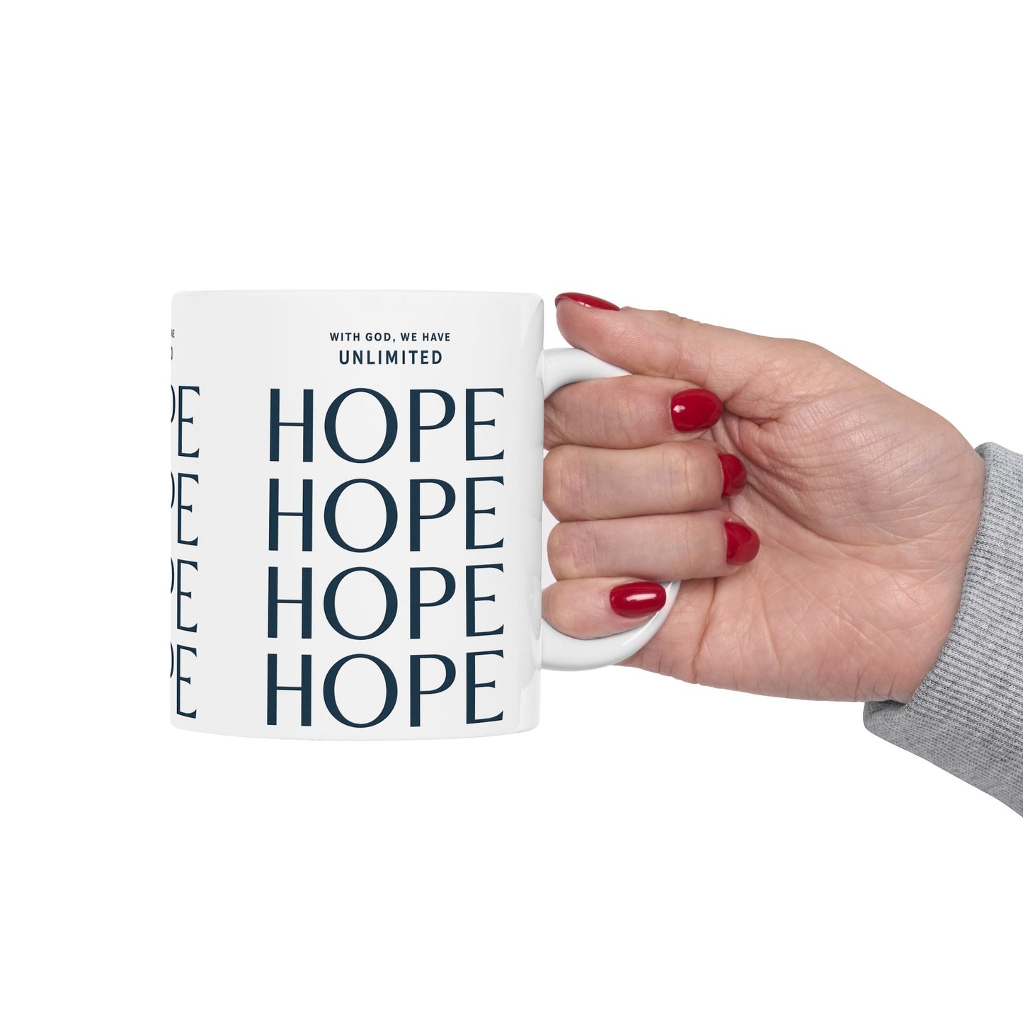 Inspirational Ceramic Mug - Unlimited Hope, Motivational Coffee Cup, Gift for Friends, Faith Mug, Home Decor, Empowering Drinkware