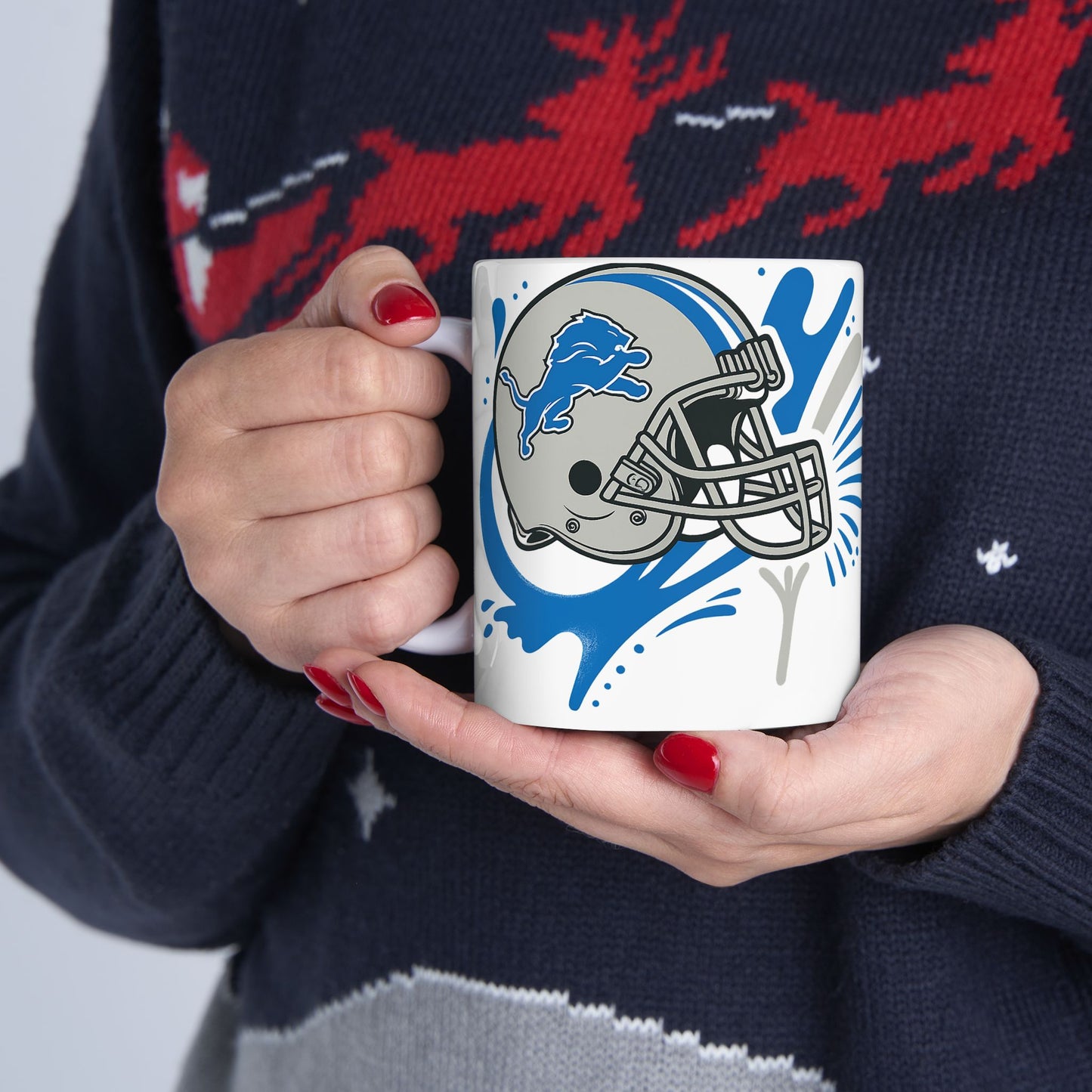 Detroit Lions Ceramic Mug - Perfect for Game Day, Gifts for Fans, NFL Decor, Tailgate Essentials, Sports Collectibles