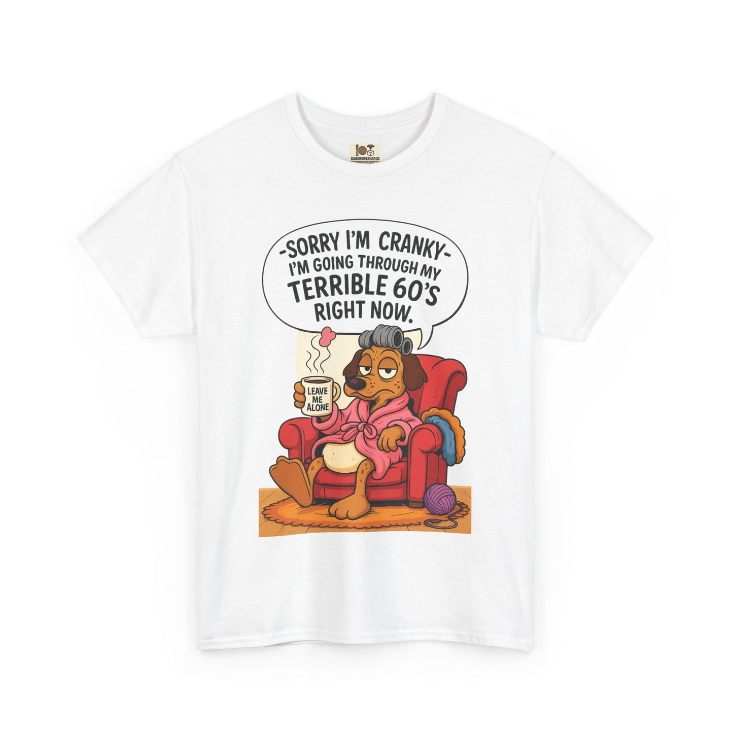 Funny Cranky 60s Unisex Heavy Cotton Tee, Gift for 60th Birthday, 60s Humor Shirt, Quirky Tee, Casual Wear, Everyday Comfort