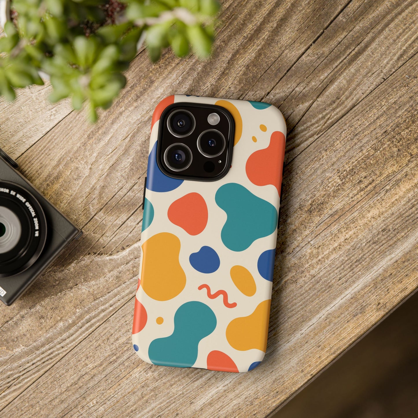 Colorful Phone Case with Abstract Design, Stylish Phone Cover, Trendy Tech Accessory for Her, Unique Gift Idea, Fun Patterned Case