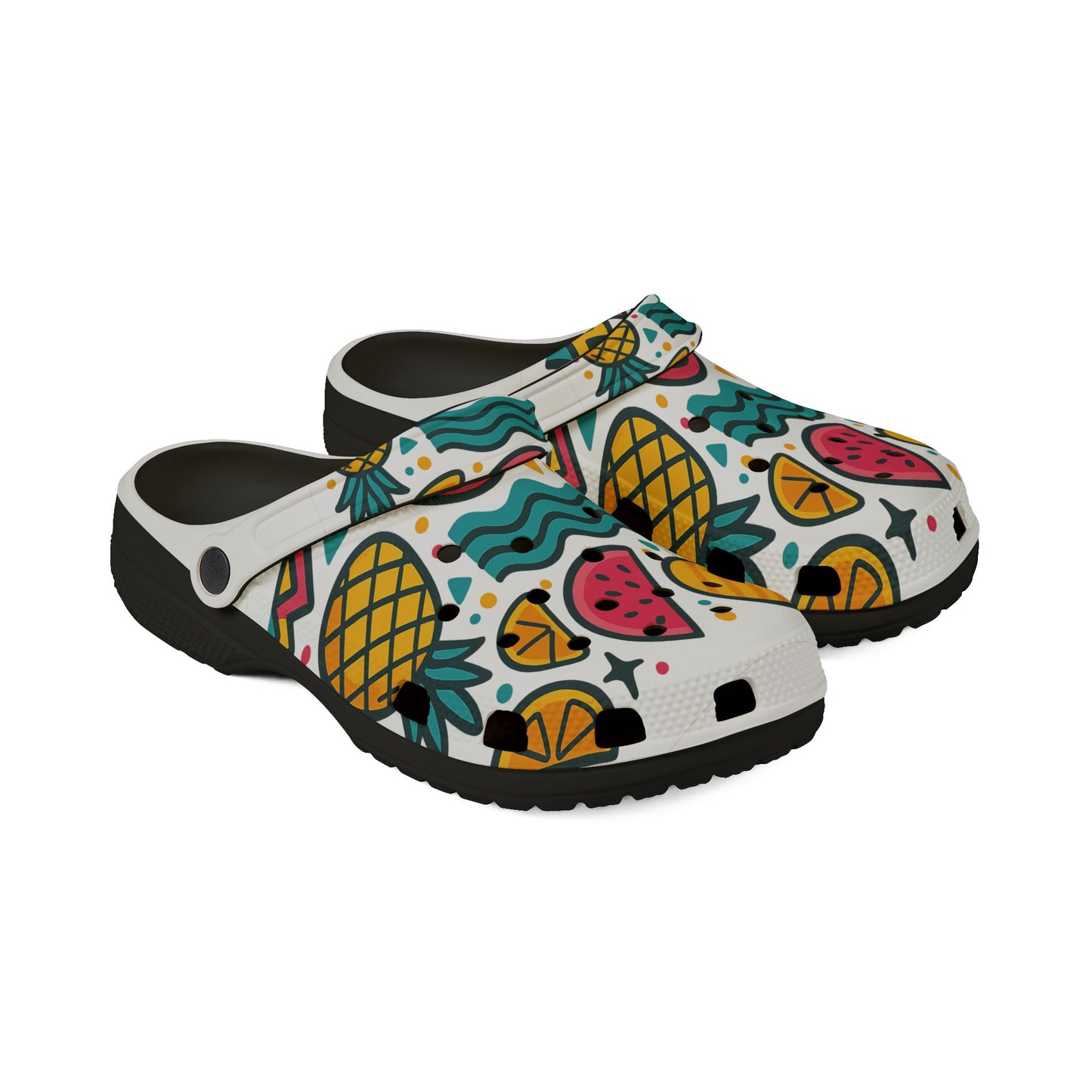 Tropical Pattern EVA Foam Shoes, Fun Water Shoes, Summer Footwear, Beach Ready Clogs, Colorful Slip-ons, Vibrant Casual Shoes