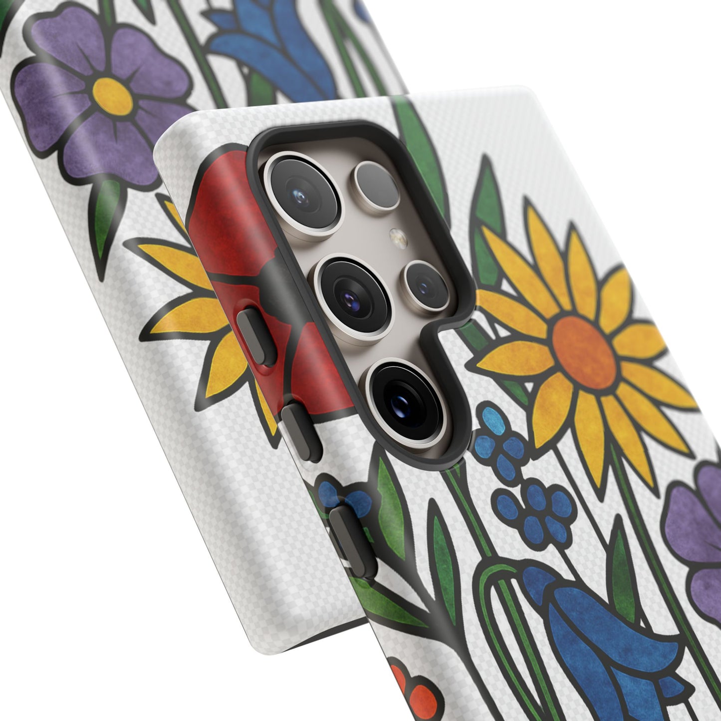 Floral Phone Case, Vibrant Flower Design, Tough Protection, Gift for Nature Lovers, Spring Decor