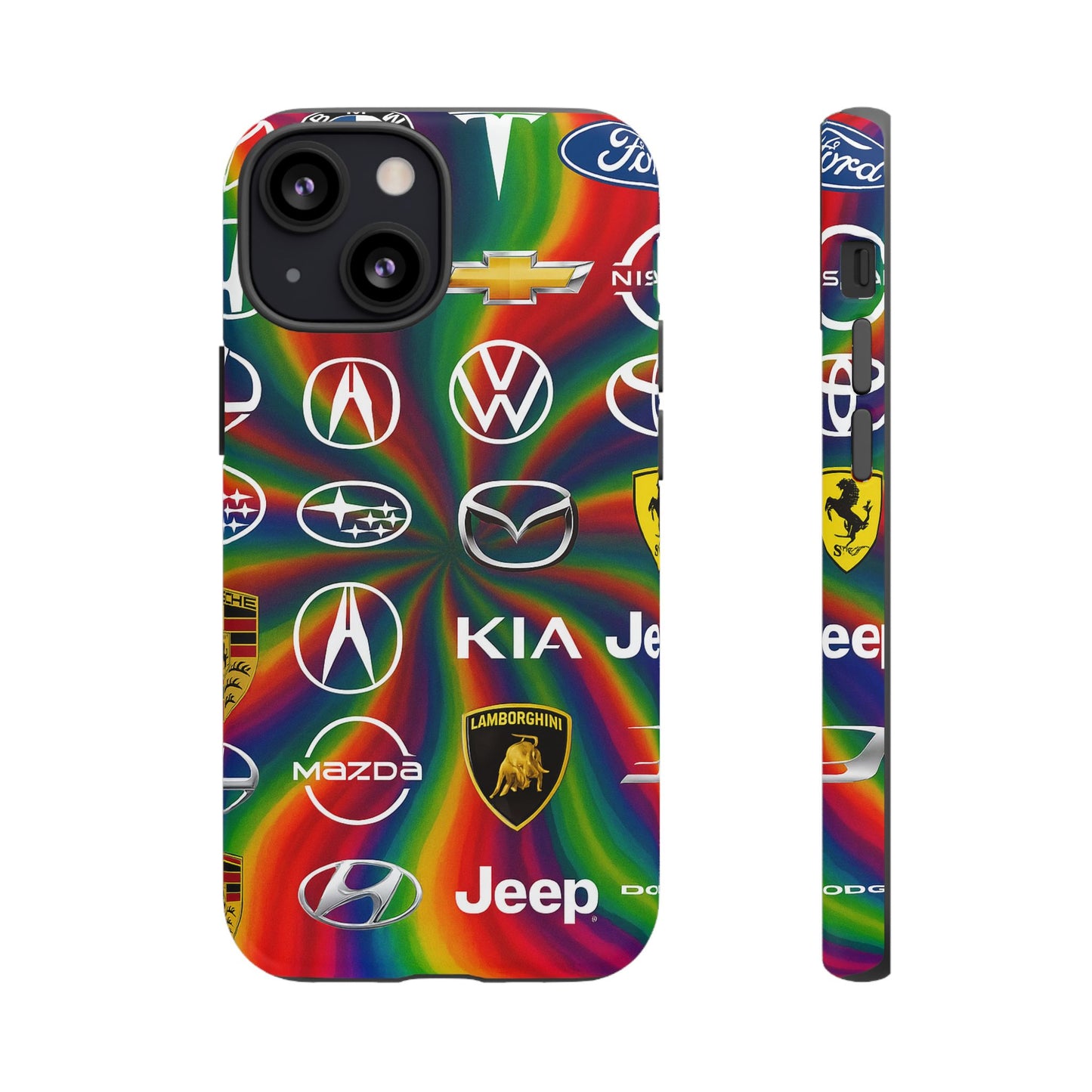 Colorful Car Logos Phone Case - Vibrant Tough Cases for Auto Enthusiasts, Unique Gift for Birthdays, Car Events, and Holidays