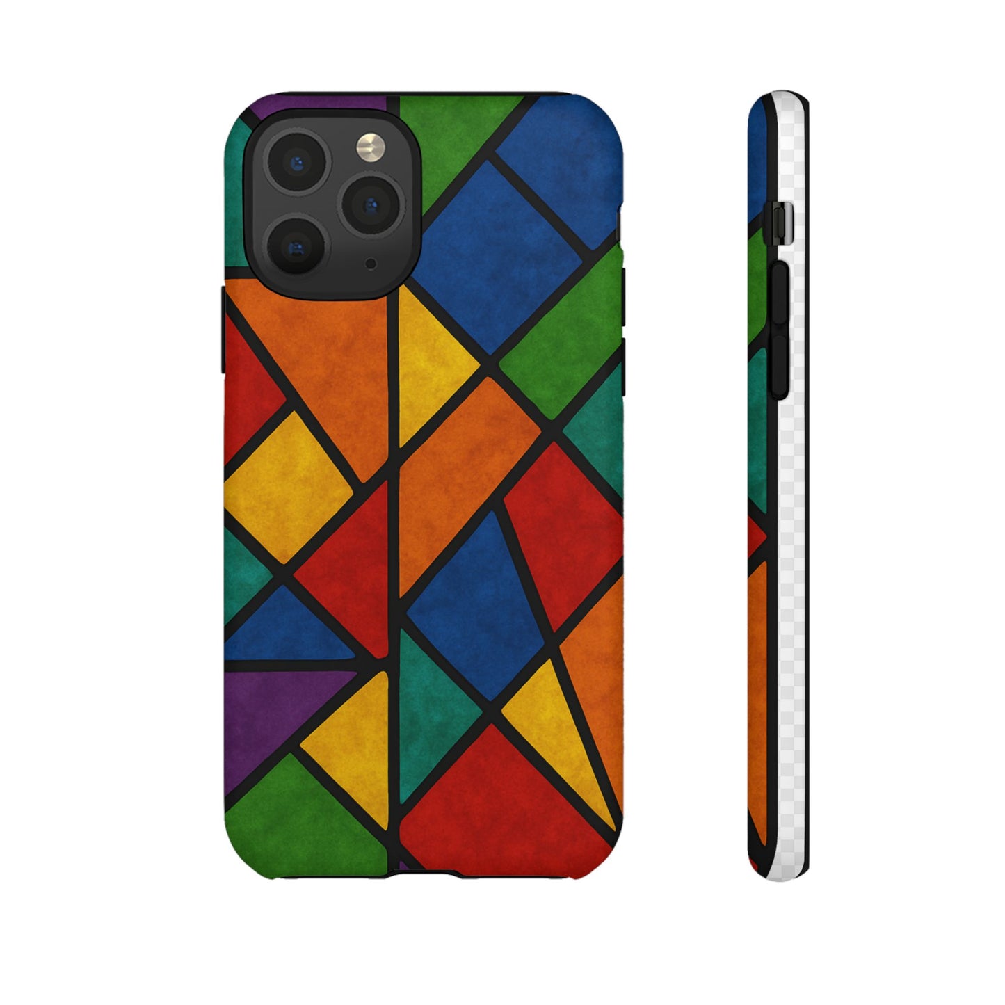 Colorful Phone Case, Stained Glass Pattern, Artistic Phone Cover, Unique Smartphone Protection, Vibrant Gift for All Occasions